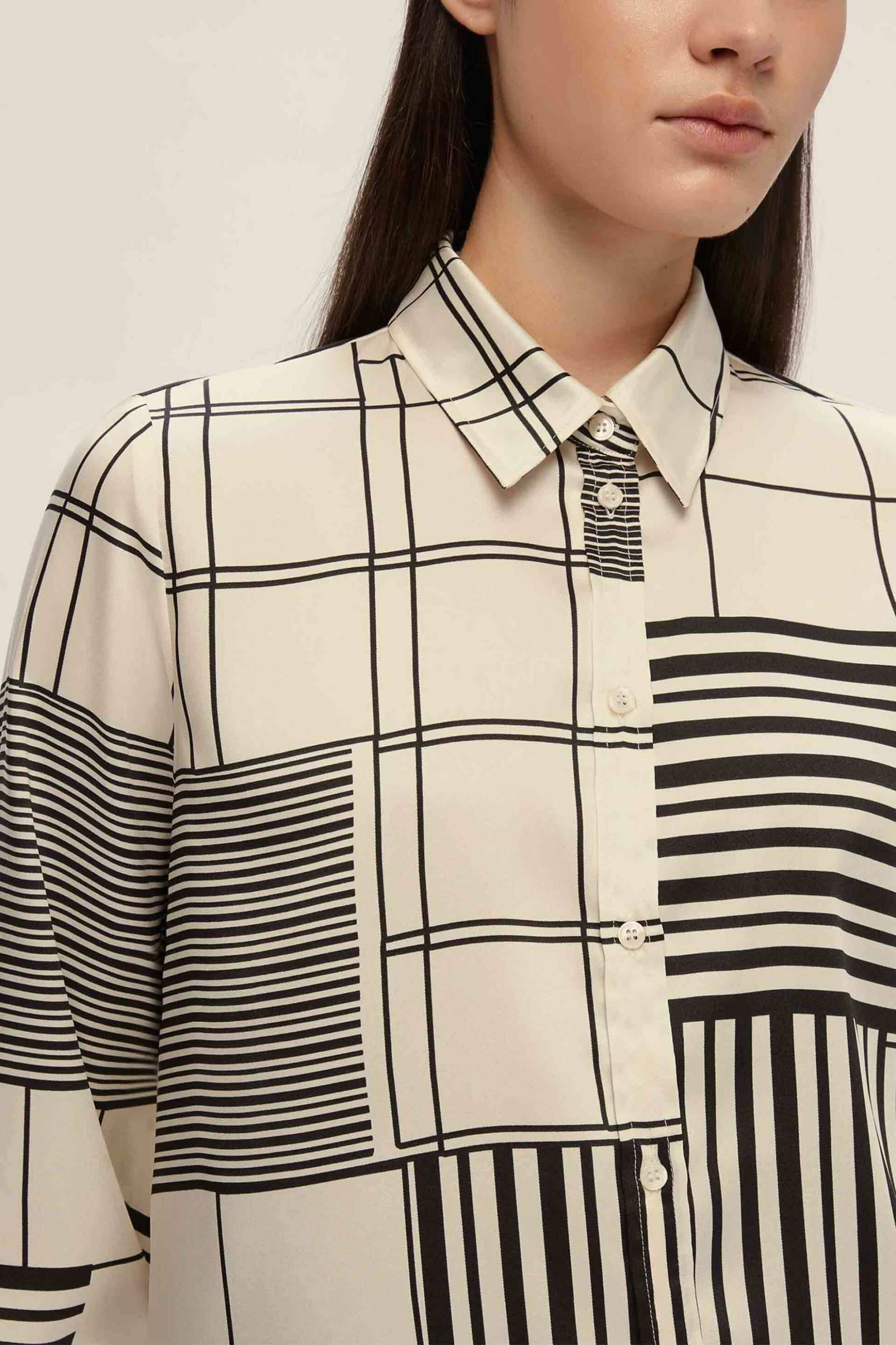 Emme by Marella γυναικείο πουκάμισο εμπριμέ "Biagio" - 2525116112200 Λευκό φωτογραφία