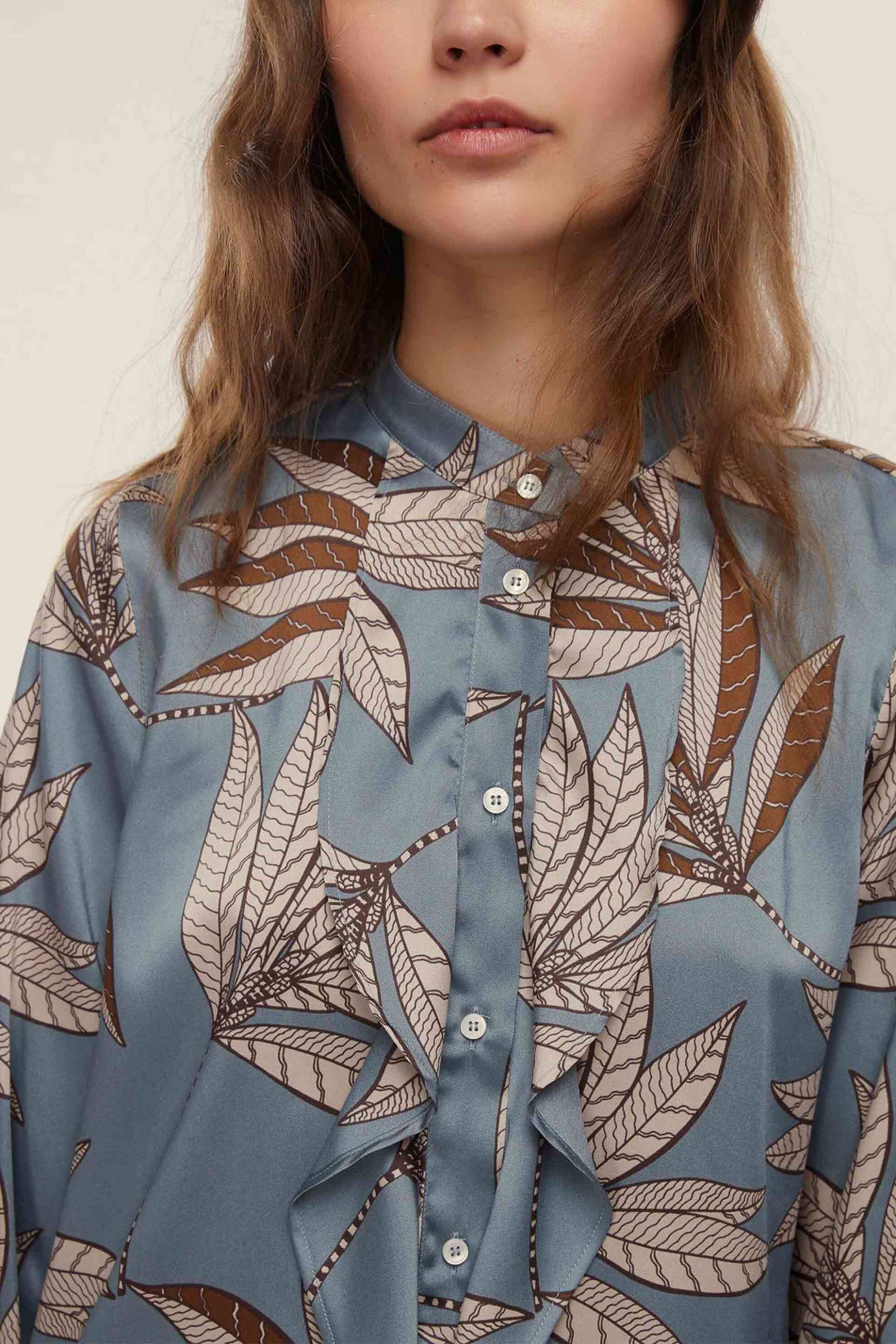 Emme by Marella γυναικείο πουκάμισο με print "Neon" - 2525116201200 Γαλάζιο φωτογραφία