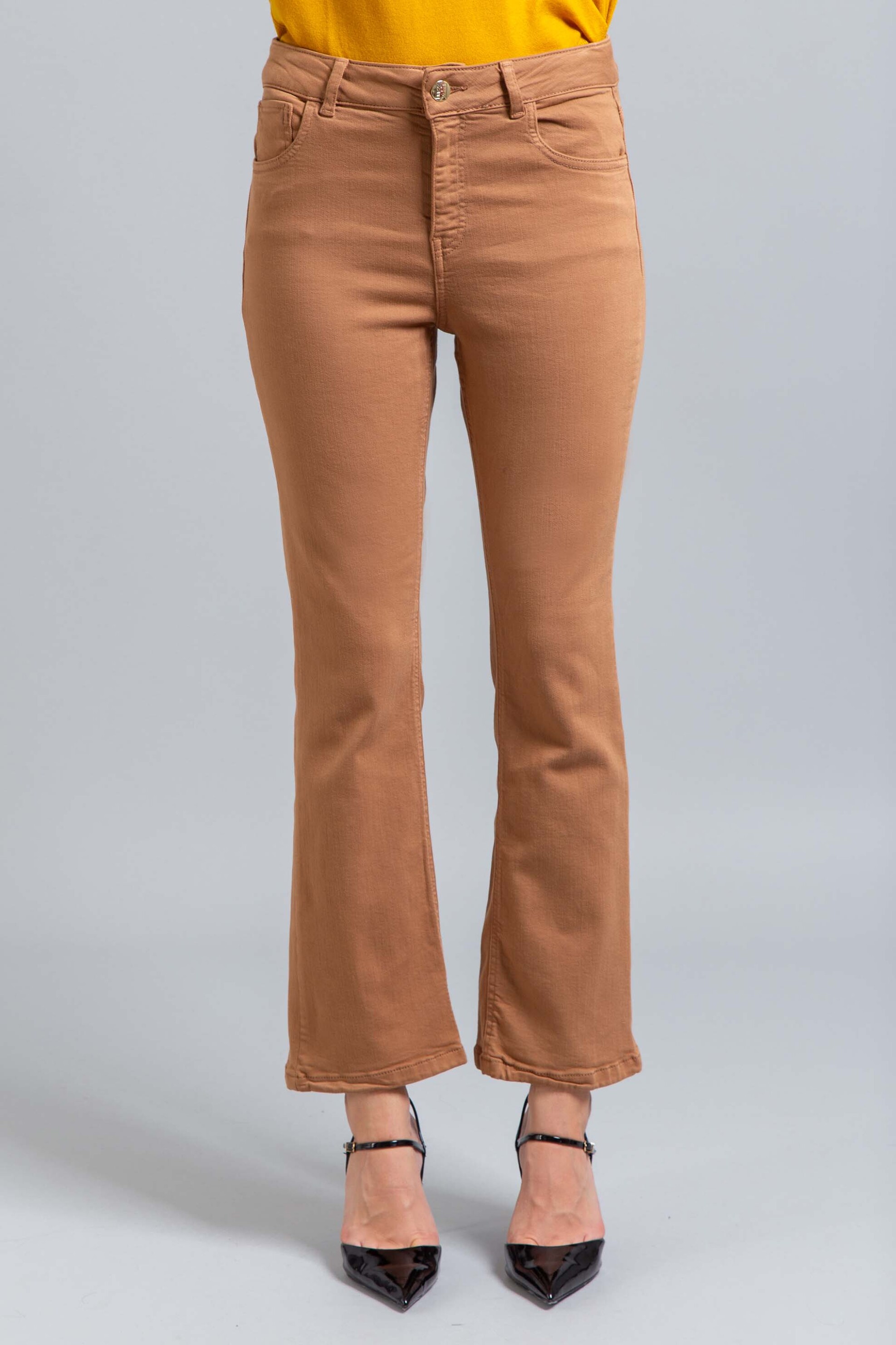 Emme by Marella γυναικείο παντελόνι πεντάτσεπο "Μode" - 2525136021200 Καμηλό φωτογραφία