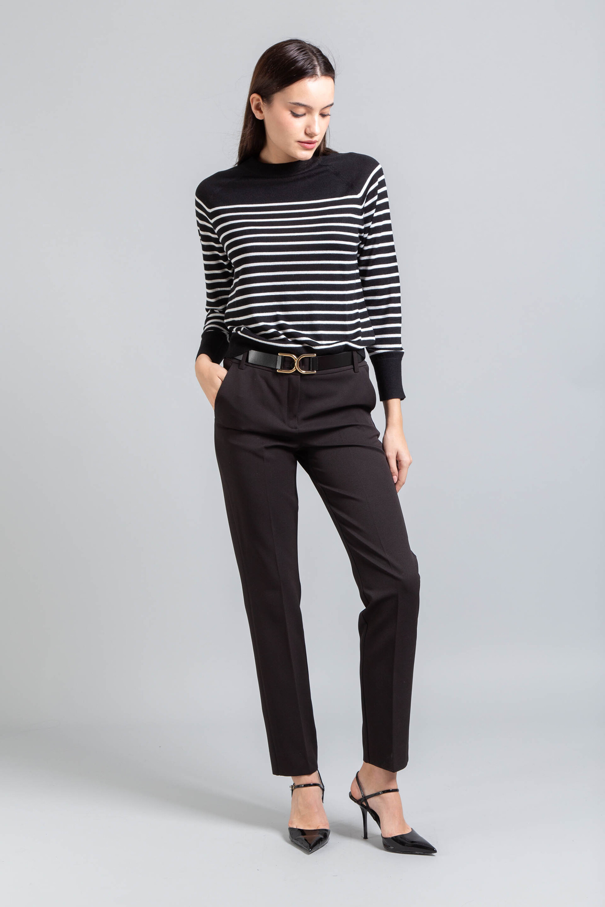 Emme by Marella γυναικείο παντελόνι chinos "Serata" - 2525136081200 Μαύρο