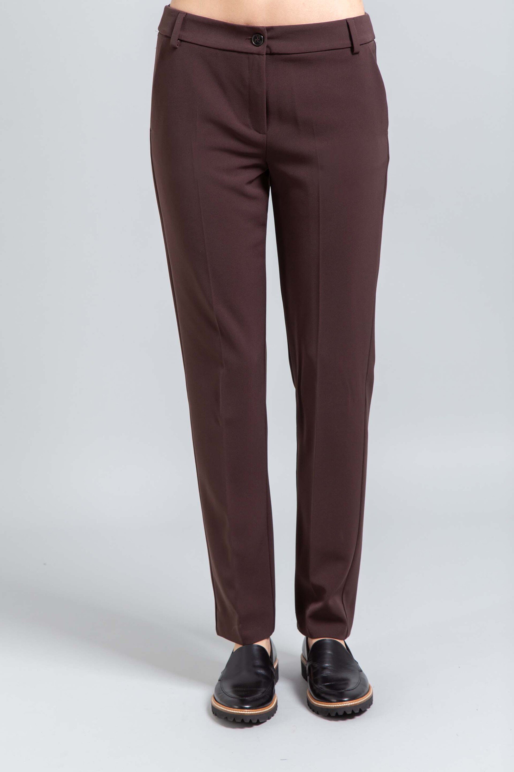 Emme by Marella γυναικείο παντελόνι chinos "Silicio" - 2525136111200 Καφέ Σκούρο φωτογραφία