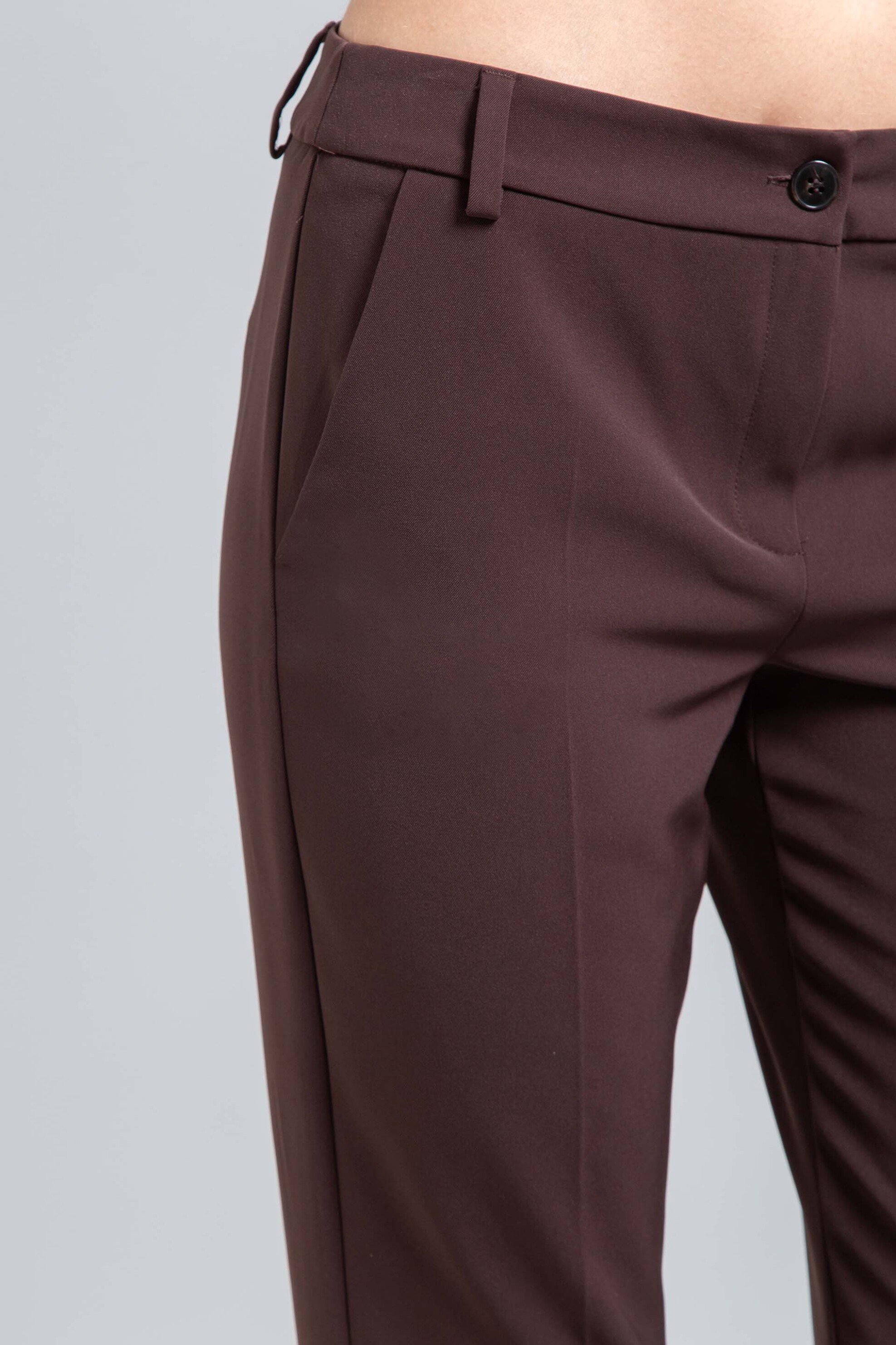 Emme by Marella γυναικείο παντελόνι chinos "Silicio" - 2525136111200 Καφέ Σκούρο φωτογραφία