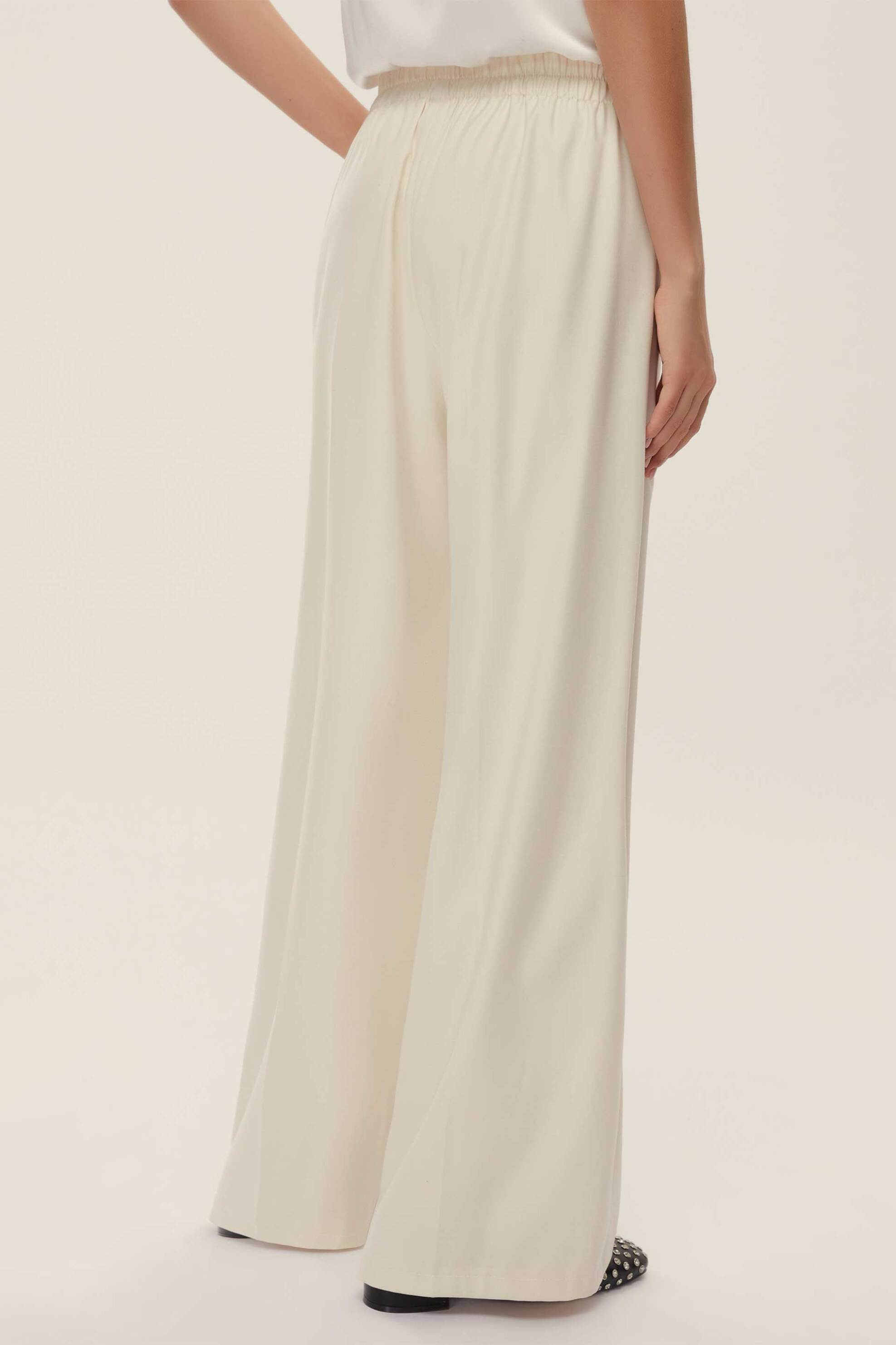 Emme by Marella γυναικείο παντελόνι με ελαστική μέση "Sarago" - 2525136141200 Λευκό φωτογραφία