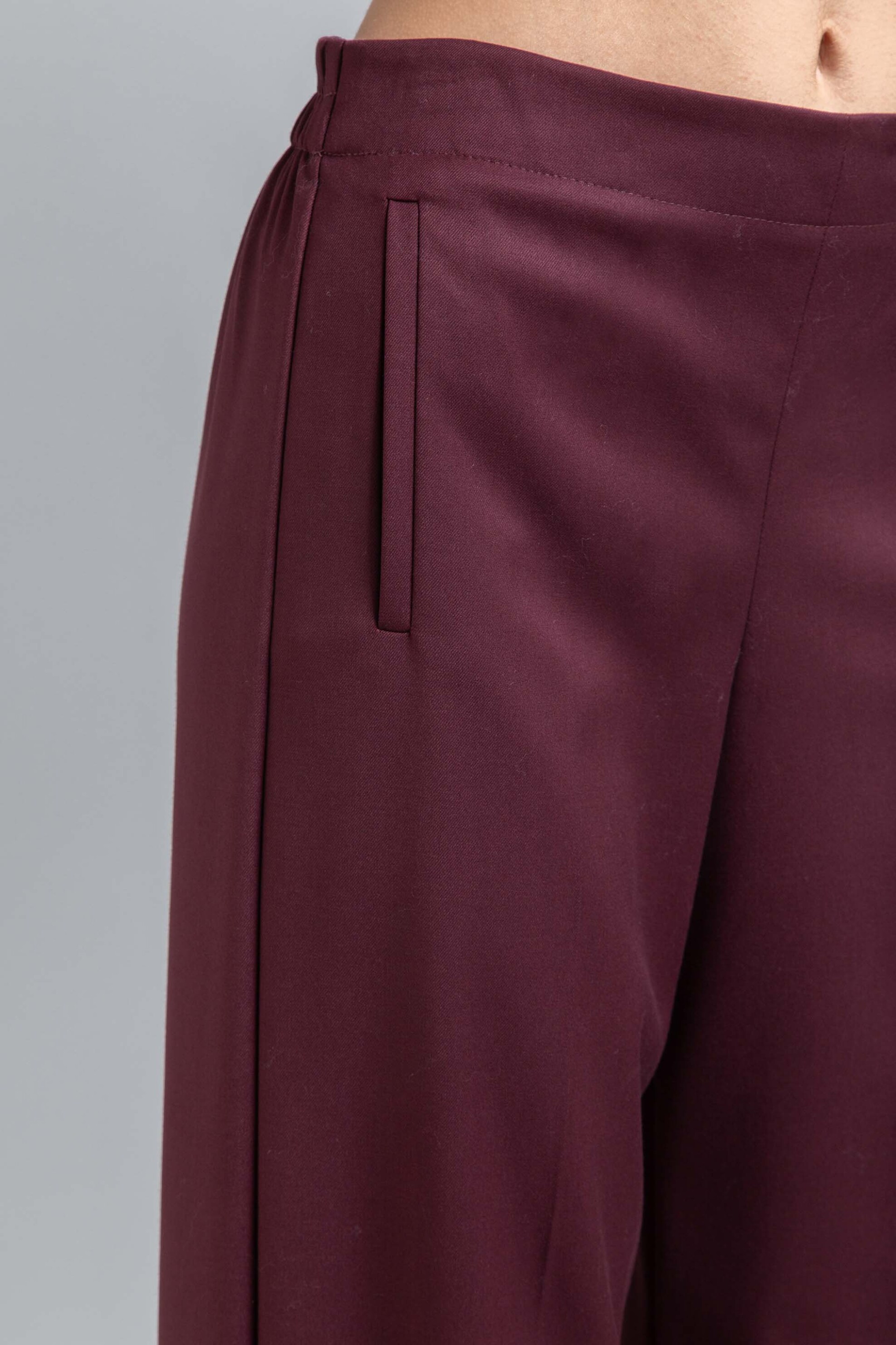 Emme by Marella γυναικείο παντελόνι με ελαστική μέση "Sarago" - 2525136141200 Μπορντό φωτογραφία