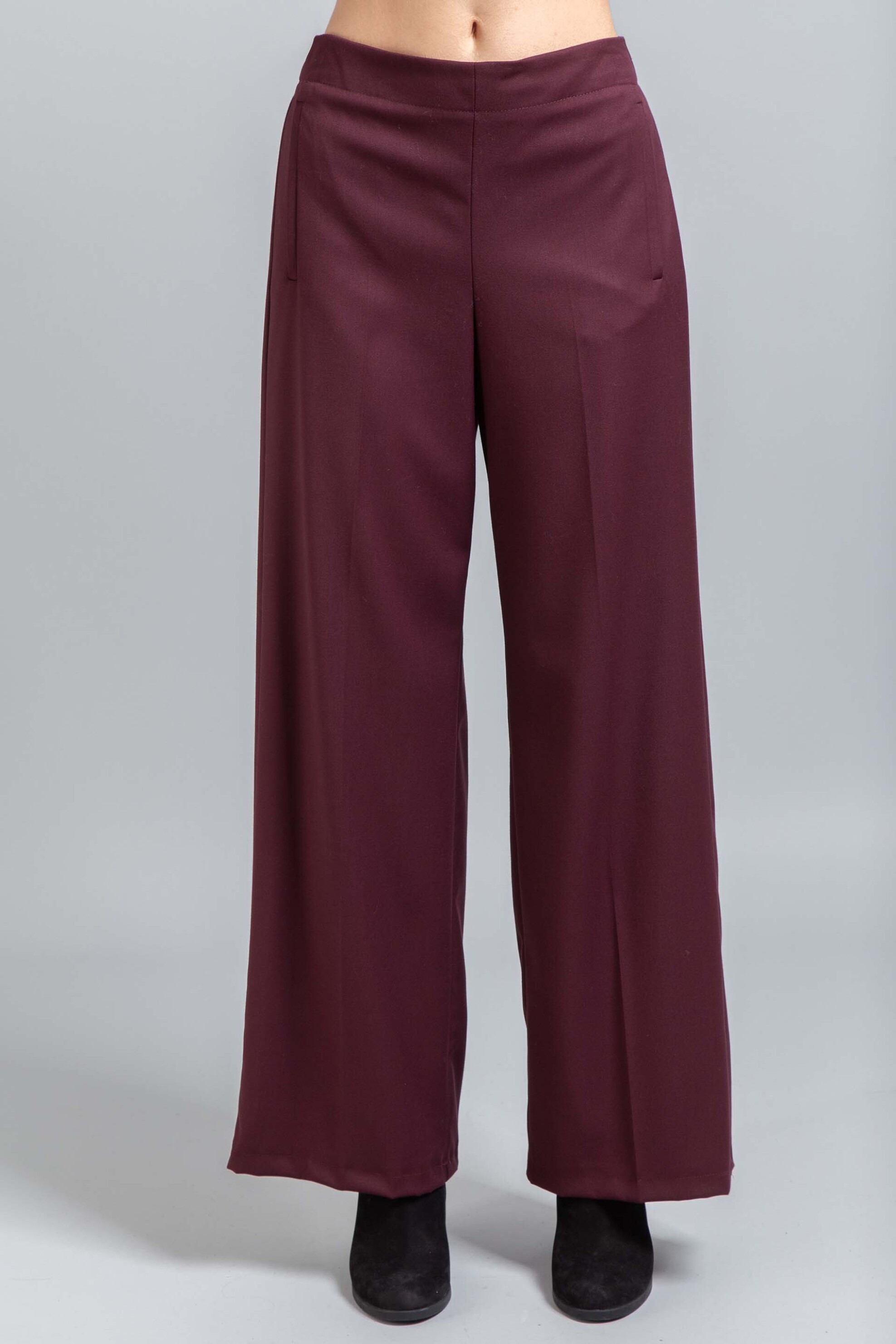 Emme by Marella γυναικείο παντελόνι με ελαστική μέση "Sarago" - 2525136141200 Μπορντό φωτογραφία