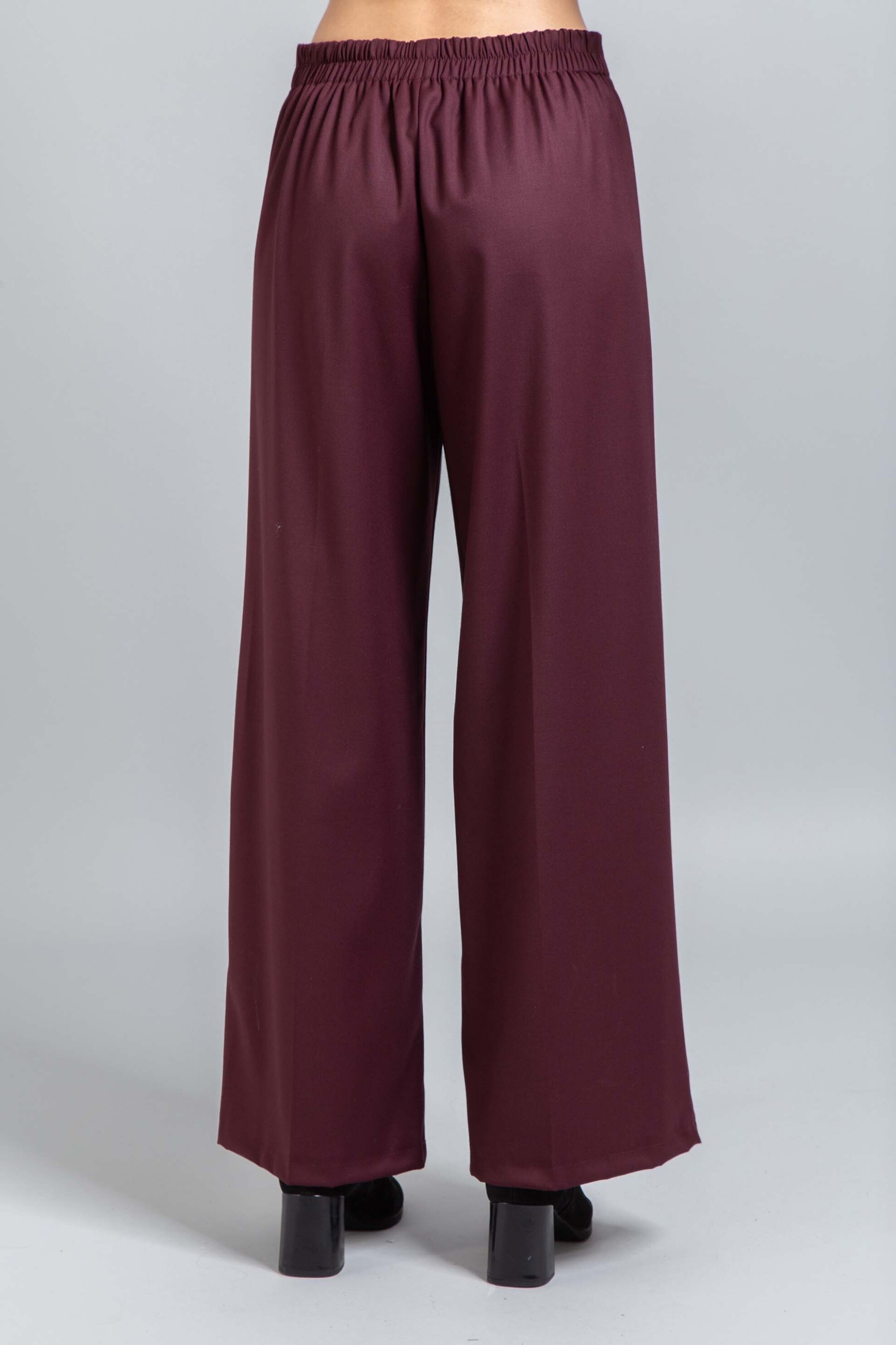 Emme by Marella γυναικείο παντελόνι με ελαστική μέση "Sarago" - 2525136141200 Μπορντό φωτογραφία