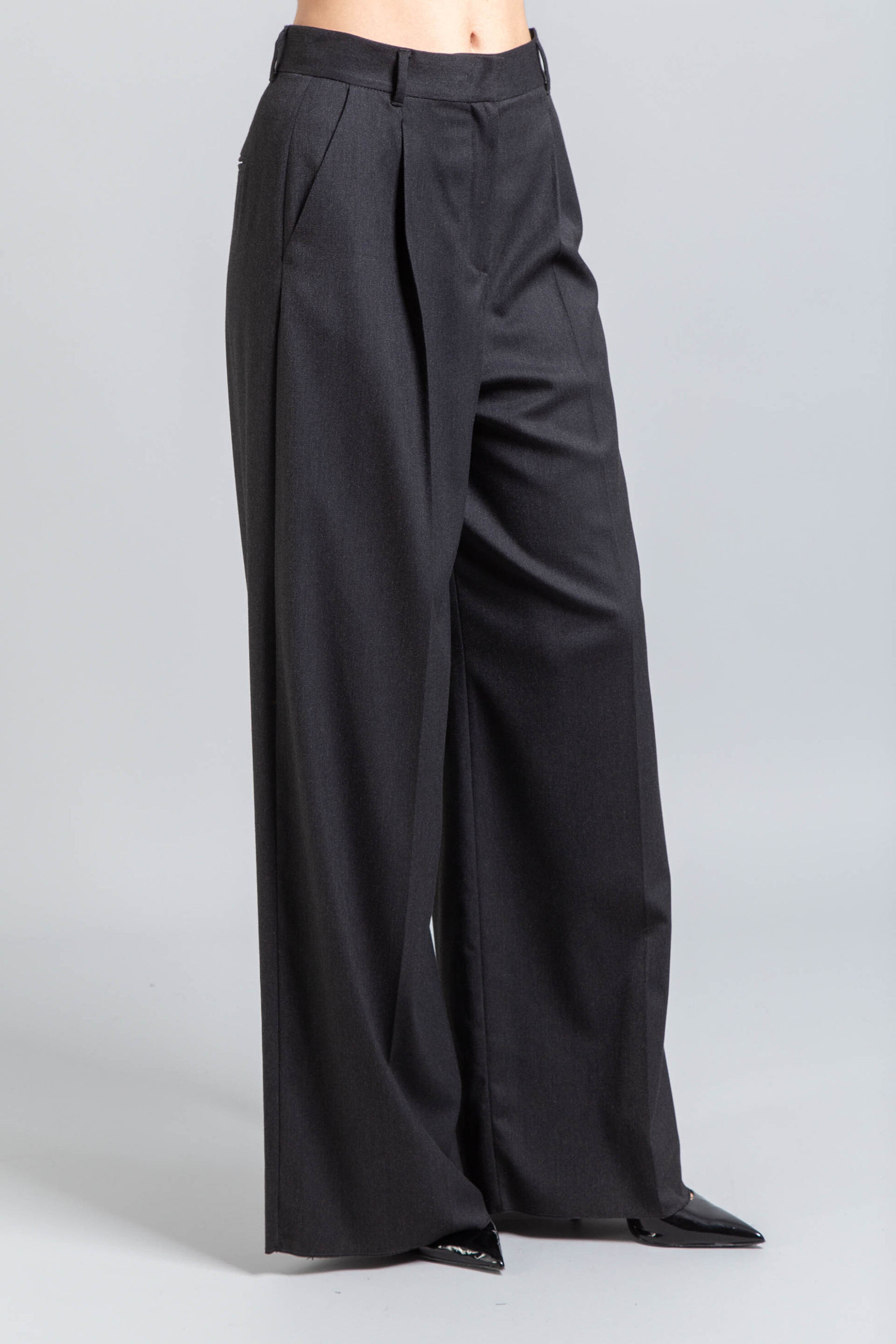 Emme by Marella γυναικείο παντελόνι με πιέτες "Quorum" - 2525136151200 Γκρι φωτογραφία