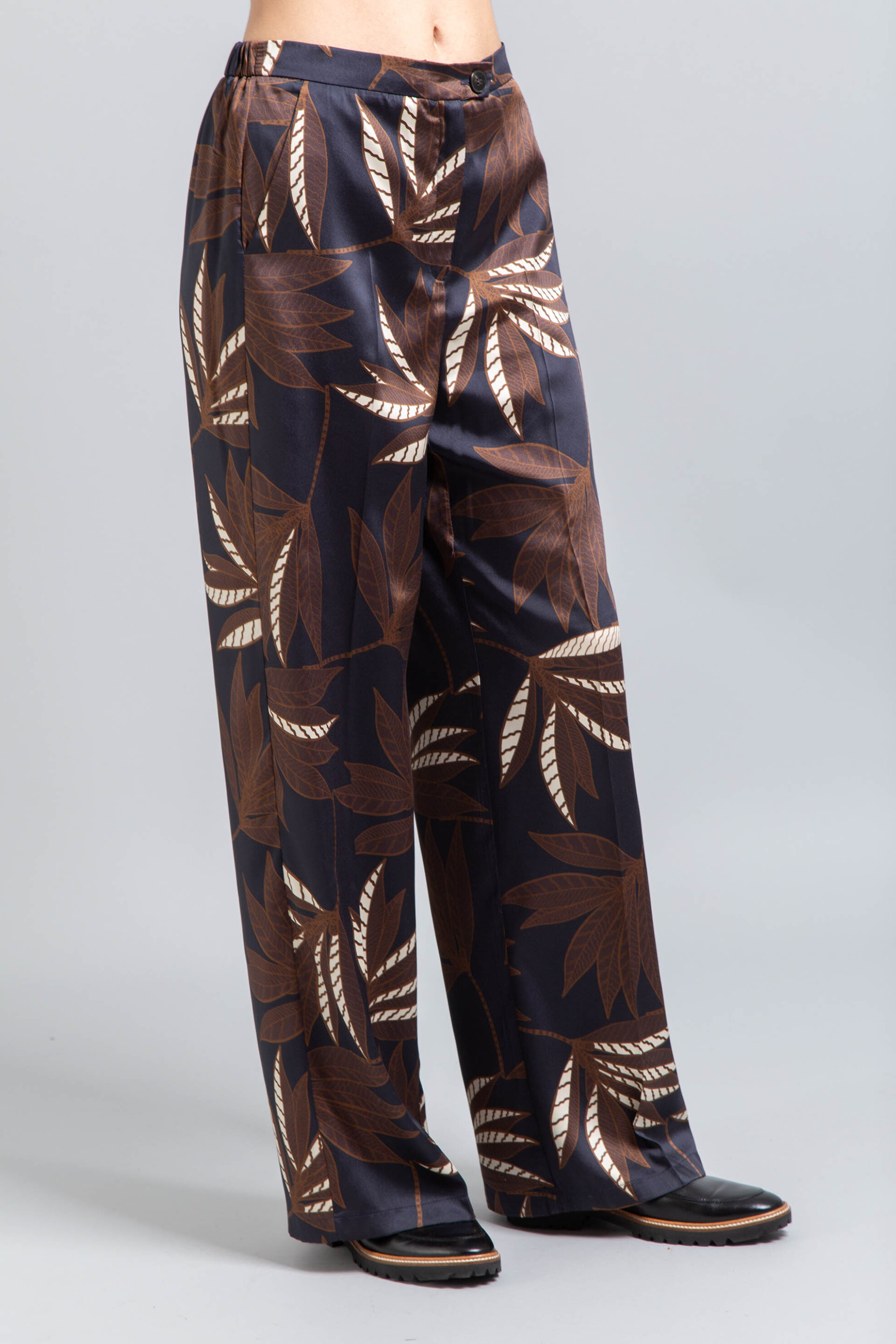 Emme by Marella γυναικείο παντελόνι με floral print "Vandea" - 2525136201200 Μπλε Σκούρο φωτογραφία