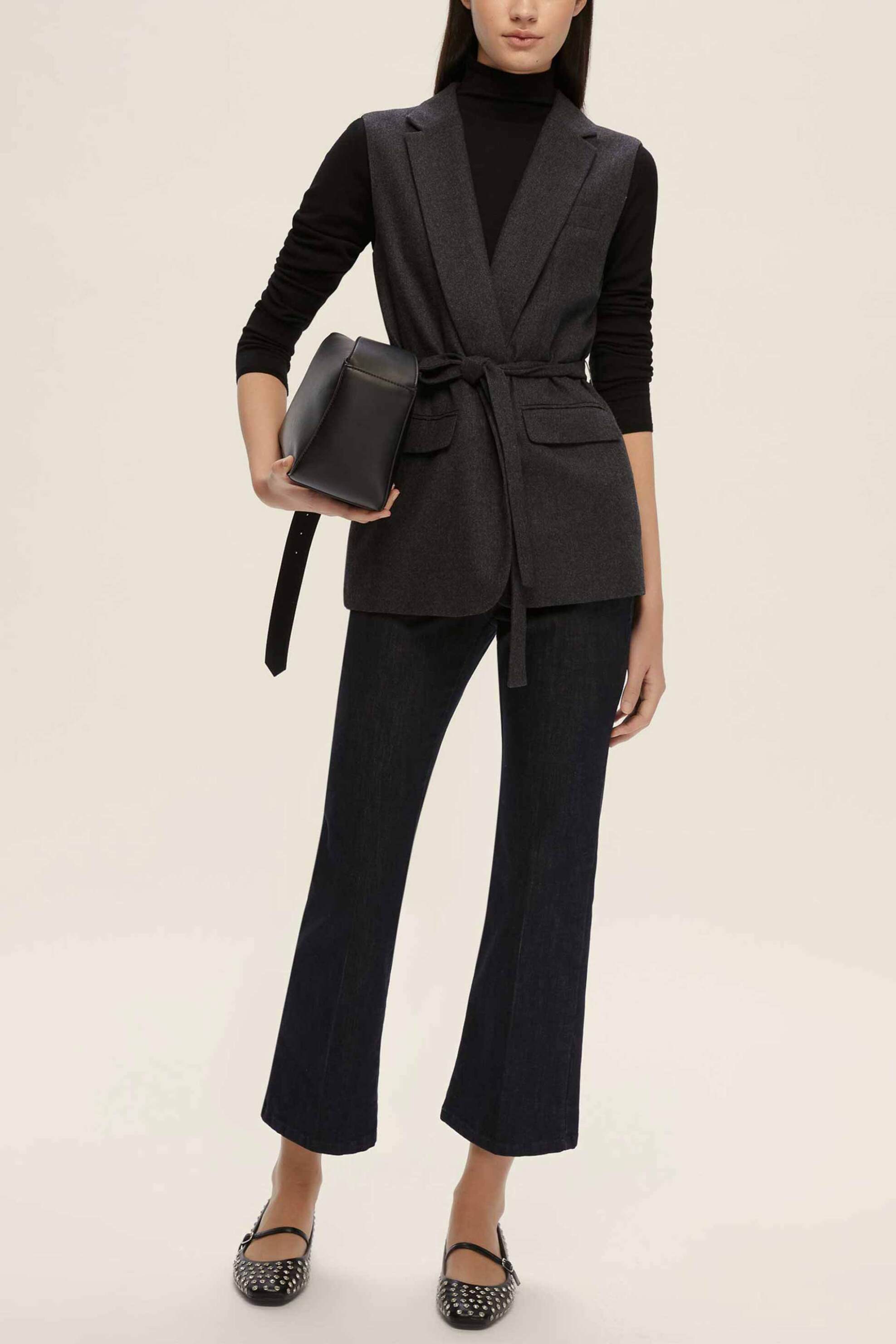 EMME Emme by Marella γυναικείο σακάκι αμάνικο "Ursula" - 2525286012200 Γκρι