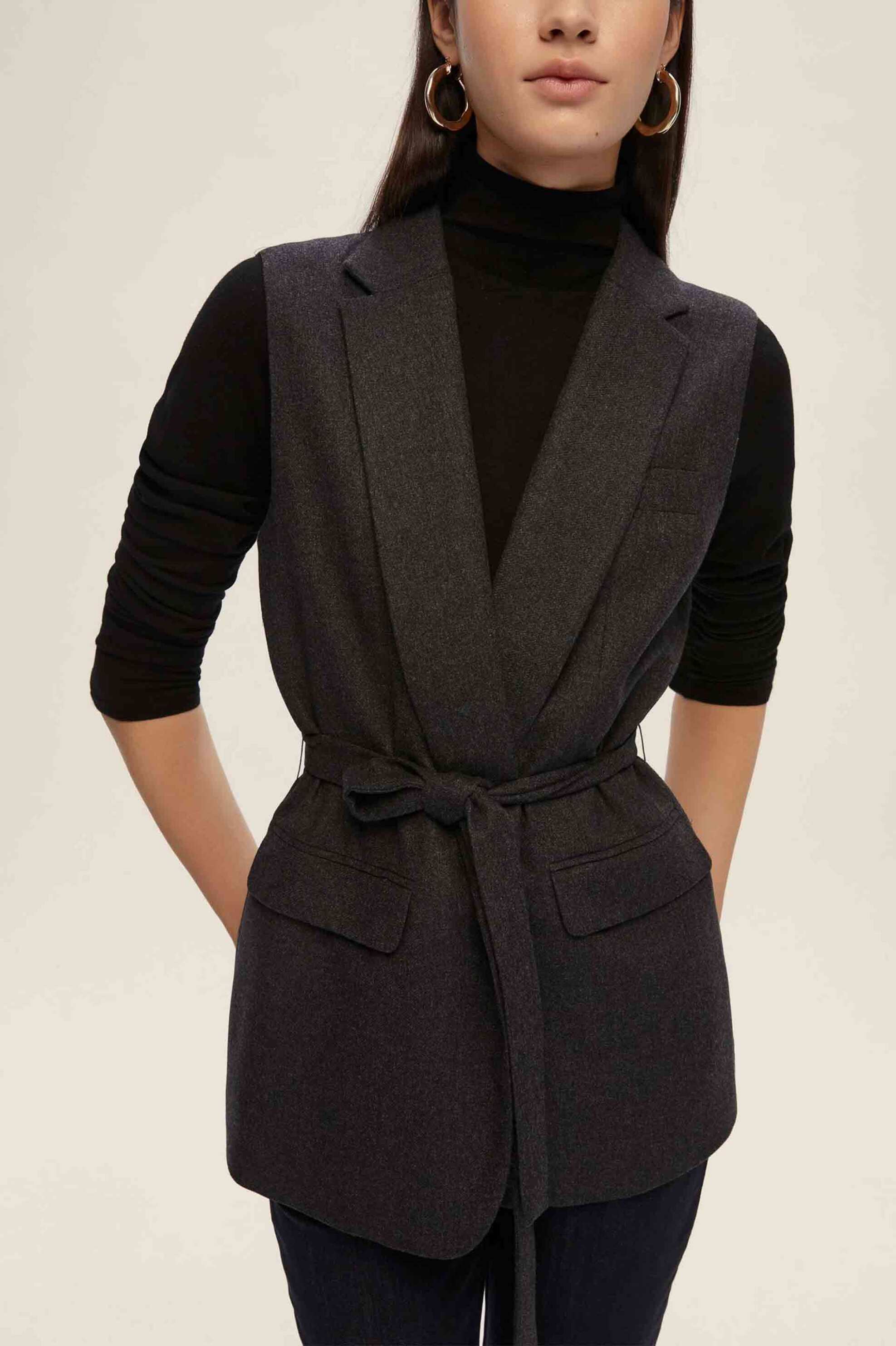 Emme by Marella γυναικείο σακάκι αμάνικο "Ursula" - 2525286012200 Γκρι φωτογραφία