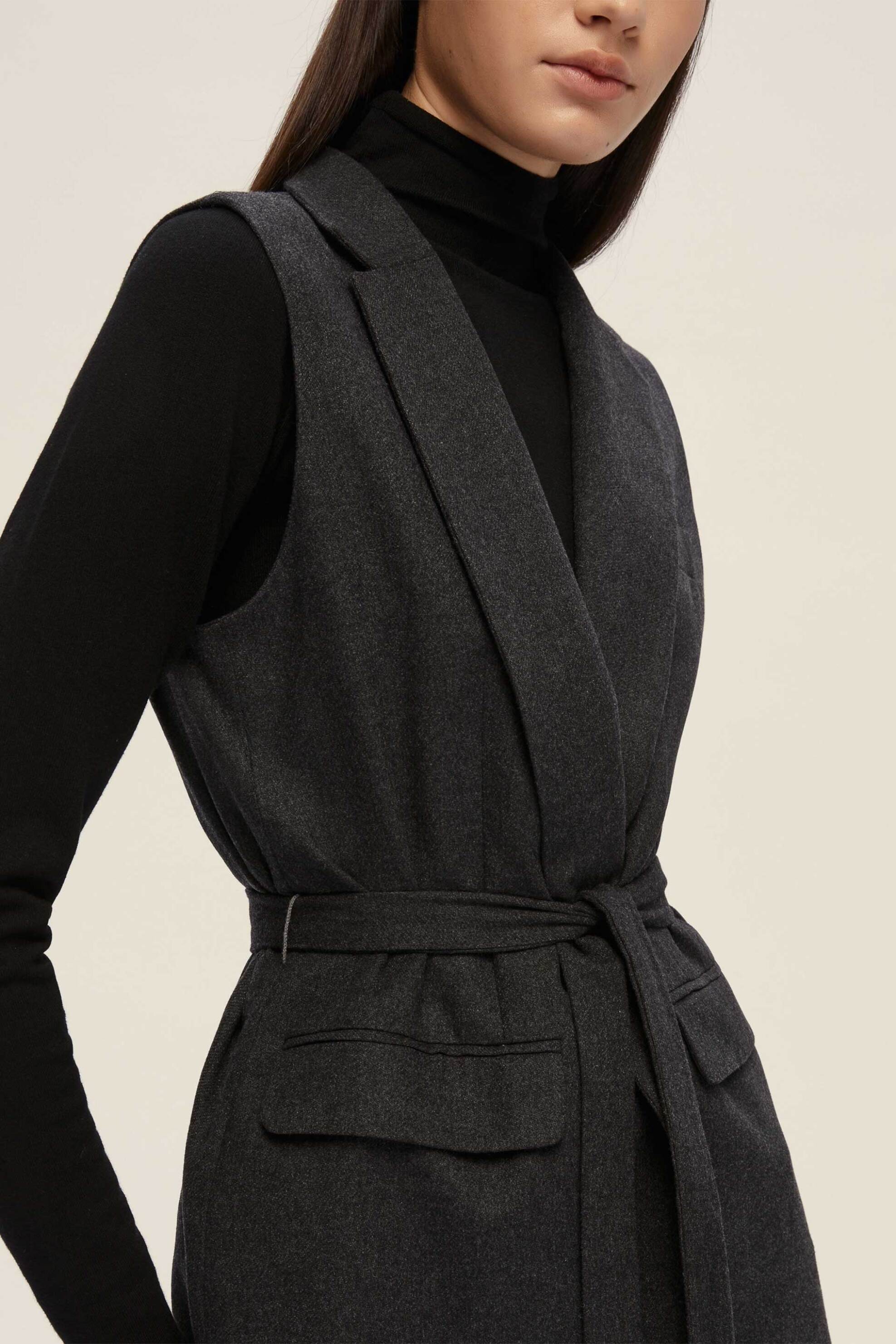 Emme by Marella γυναικείο σακάκι αμάνικο "Ursula" - 2525286012200 Γκρι φωτογραφία