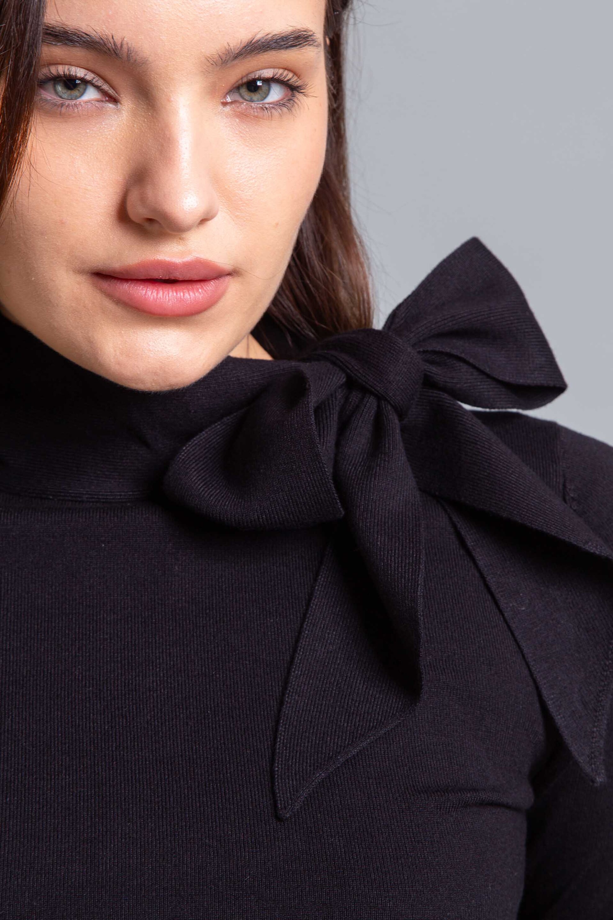 Emme by Marella γυναικεία πλεκτή μπλούζα με δέσιμο "Osaka" - 2525366061200 Μαύρο φωτογραφία