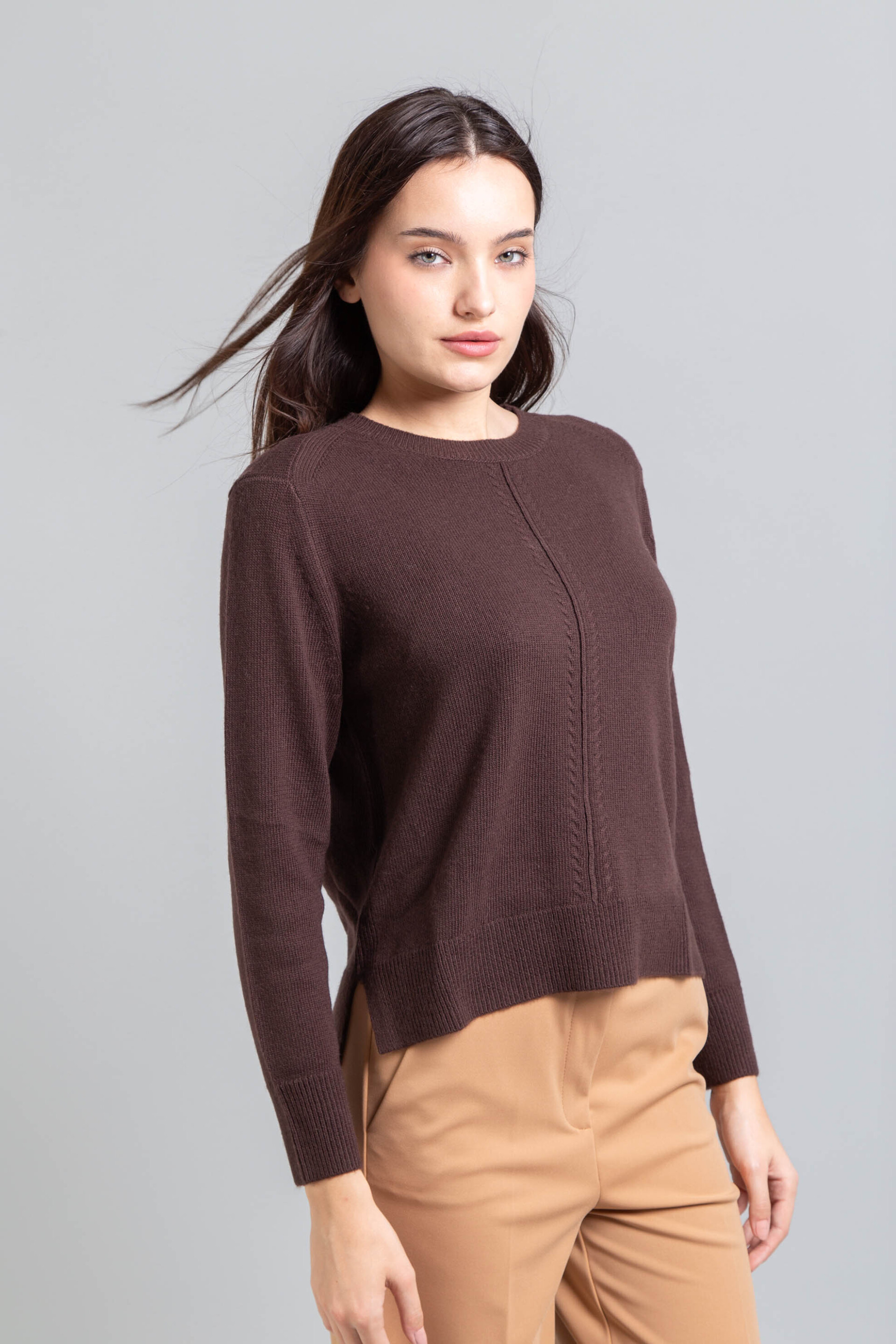 Emme by Marella γυναικεία πλεκτή μπλούζα "Cennare" - 2525366112200 Καφέ Σκούρο φωτογραφία