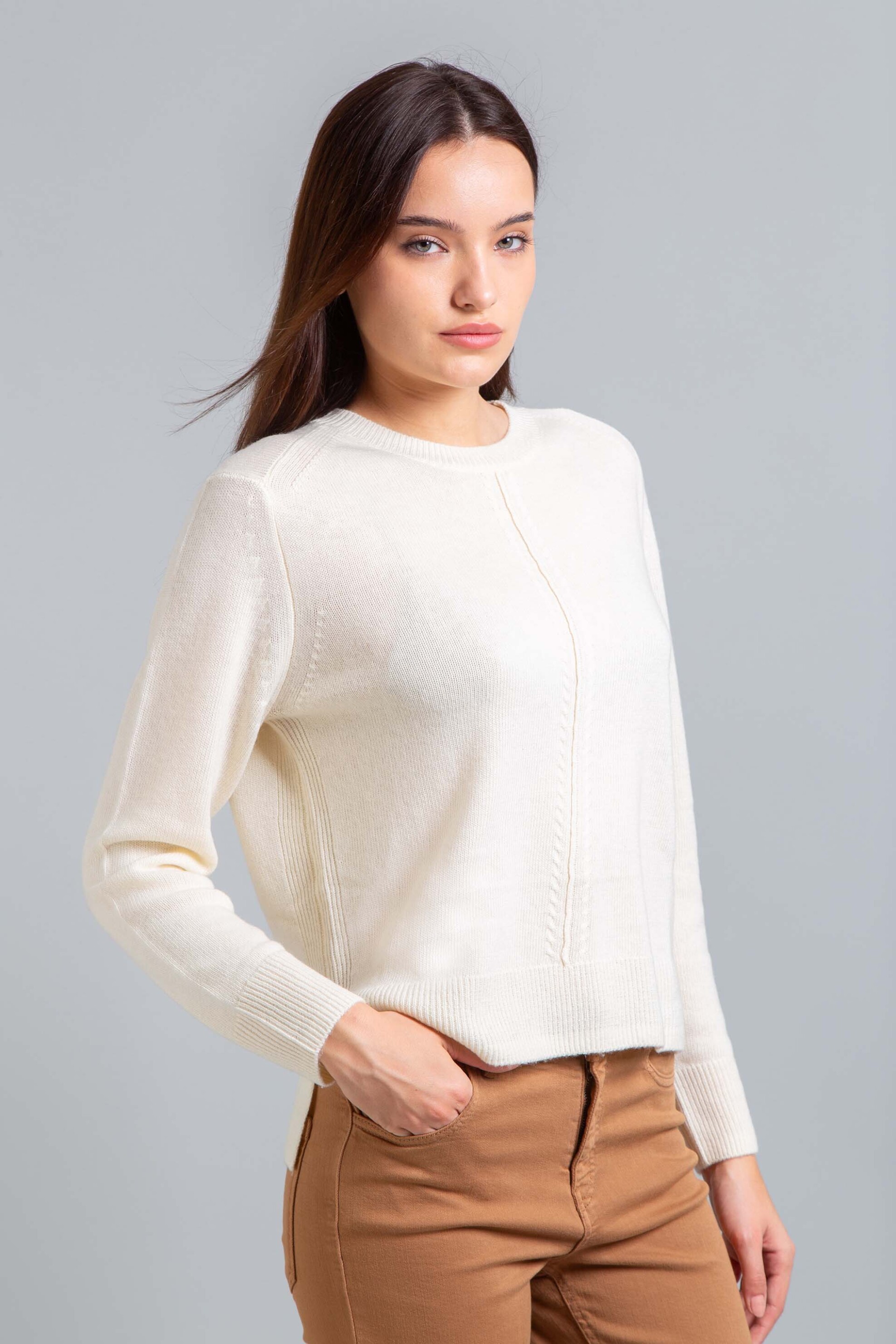 Emme by Marella γυναικεία πλεκτή μπλούζα "Cennare" - 2525366112200 Λευκό φωτογραφία