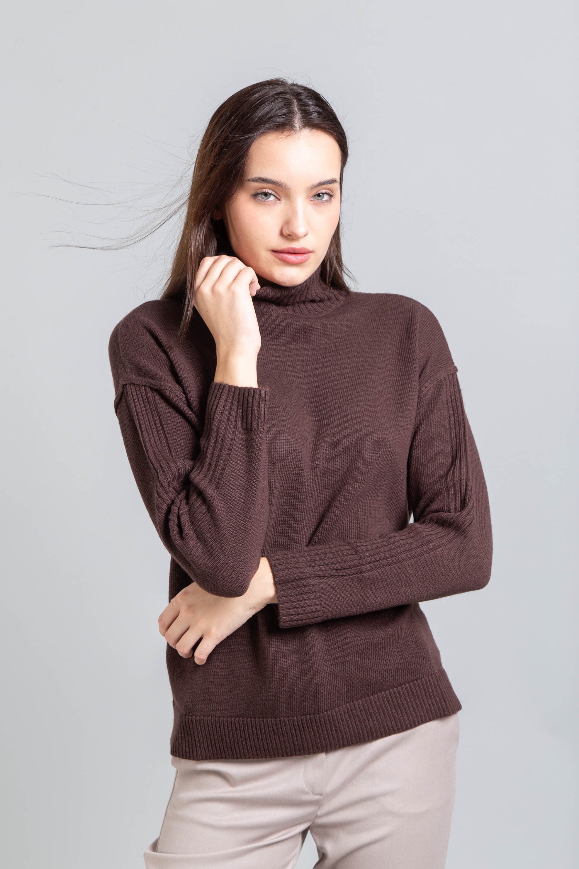 EMME Emme by Marella γυναικεία πλεκτή μπλούζα "Biro" - 2525366122200 Καφέ Σκούρο