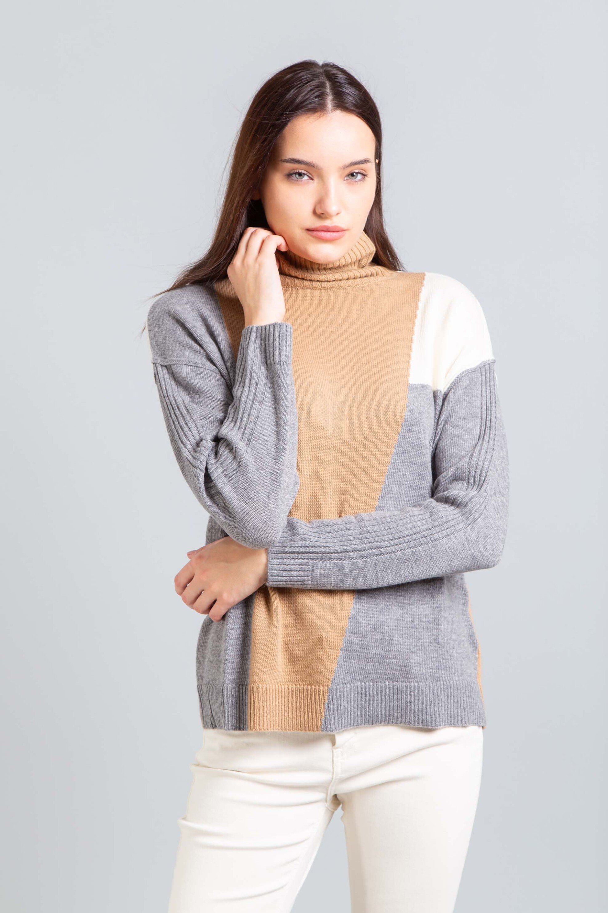 EMME Emme by Marella γυναικεία πλεκτή μπλούζα "Biro" - 2525366122200 Καμηλό