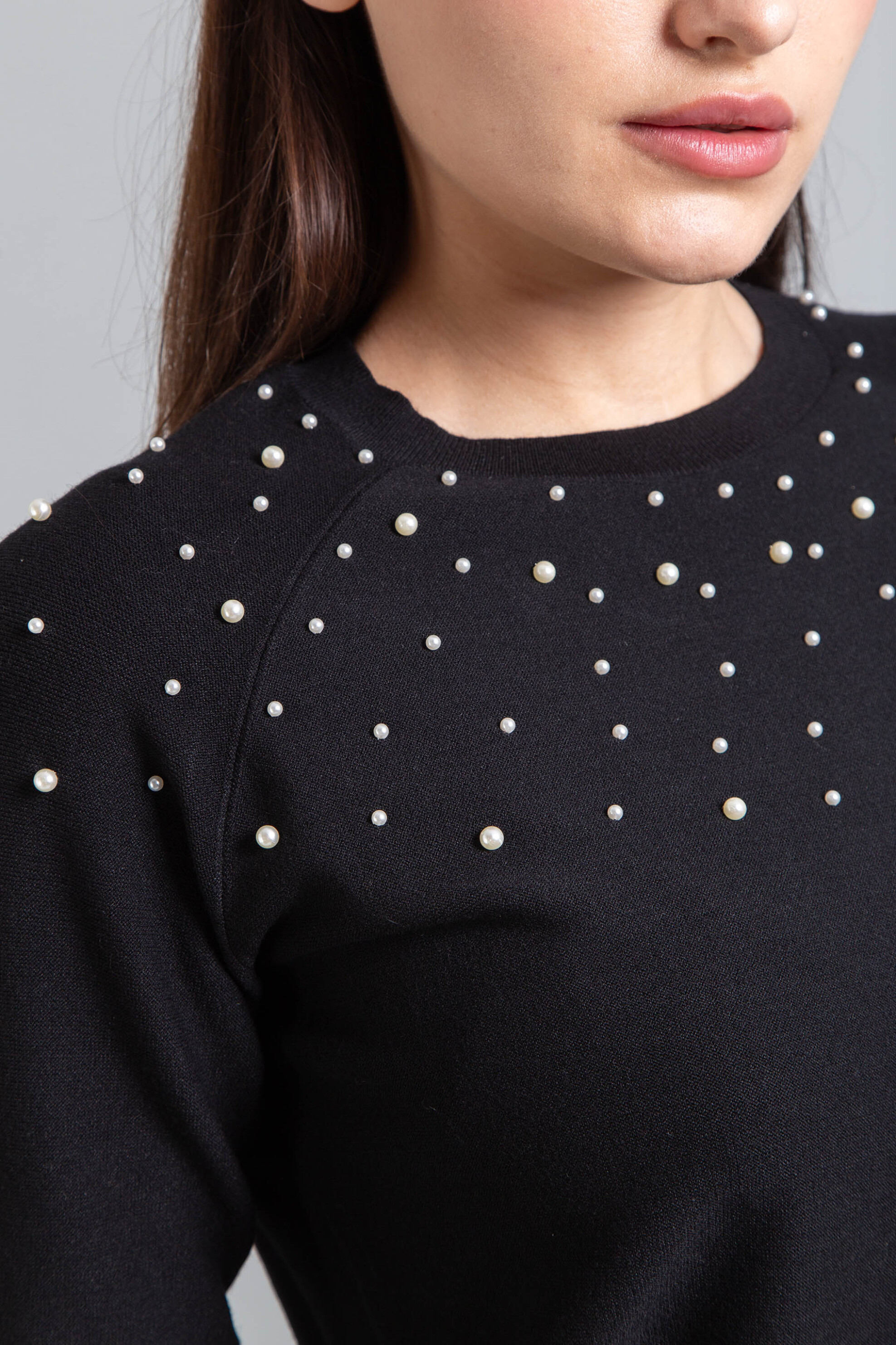 Emme by Marella γυναικεία πλεκτή μπλούζα με πέρλες "Gianni" - 2525366152200 Μαύρο φωτογραφία