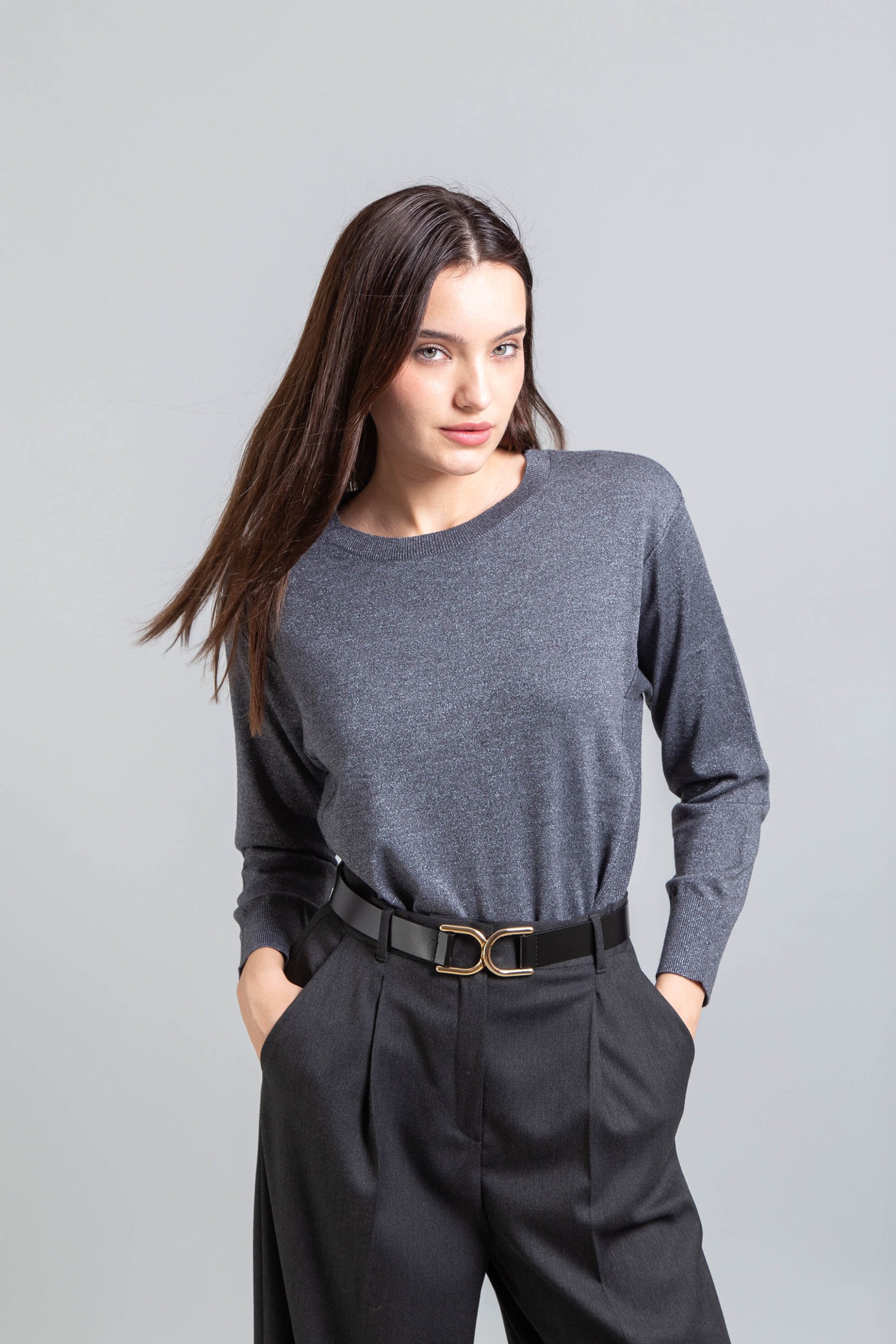 EMME Emme by Marella γυναικεία πλεκτή μπλούζα "Aceto" - 2525366211200 Γκρι