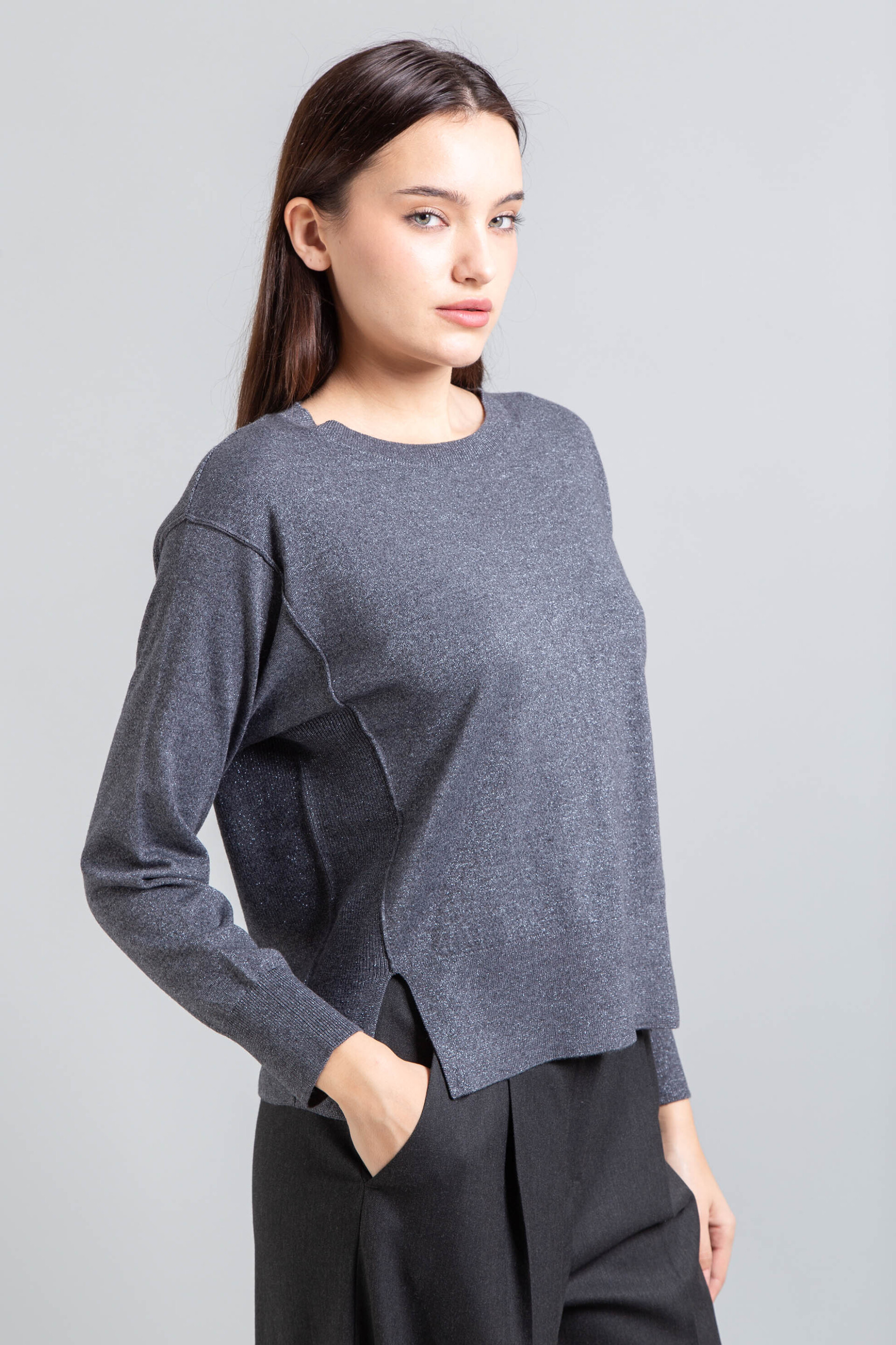 Emme by Marella γυναικεία πλεκτή μπλούζα "Aceto" - 2525366211200 Γκρι φωτογραφία