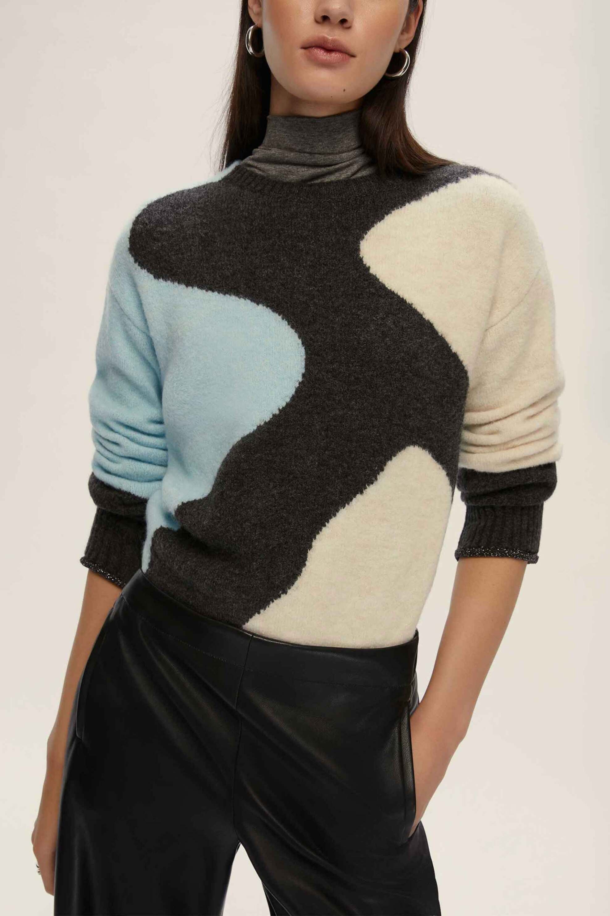 EMME Emme by Marella γυναικεία πλεκτή μπλούζα με lurex λεπτομέρεια "Editor" - 2525366302200 Μπλε Ανοιχτό