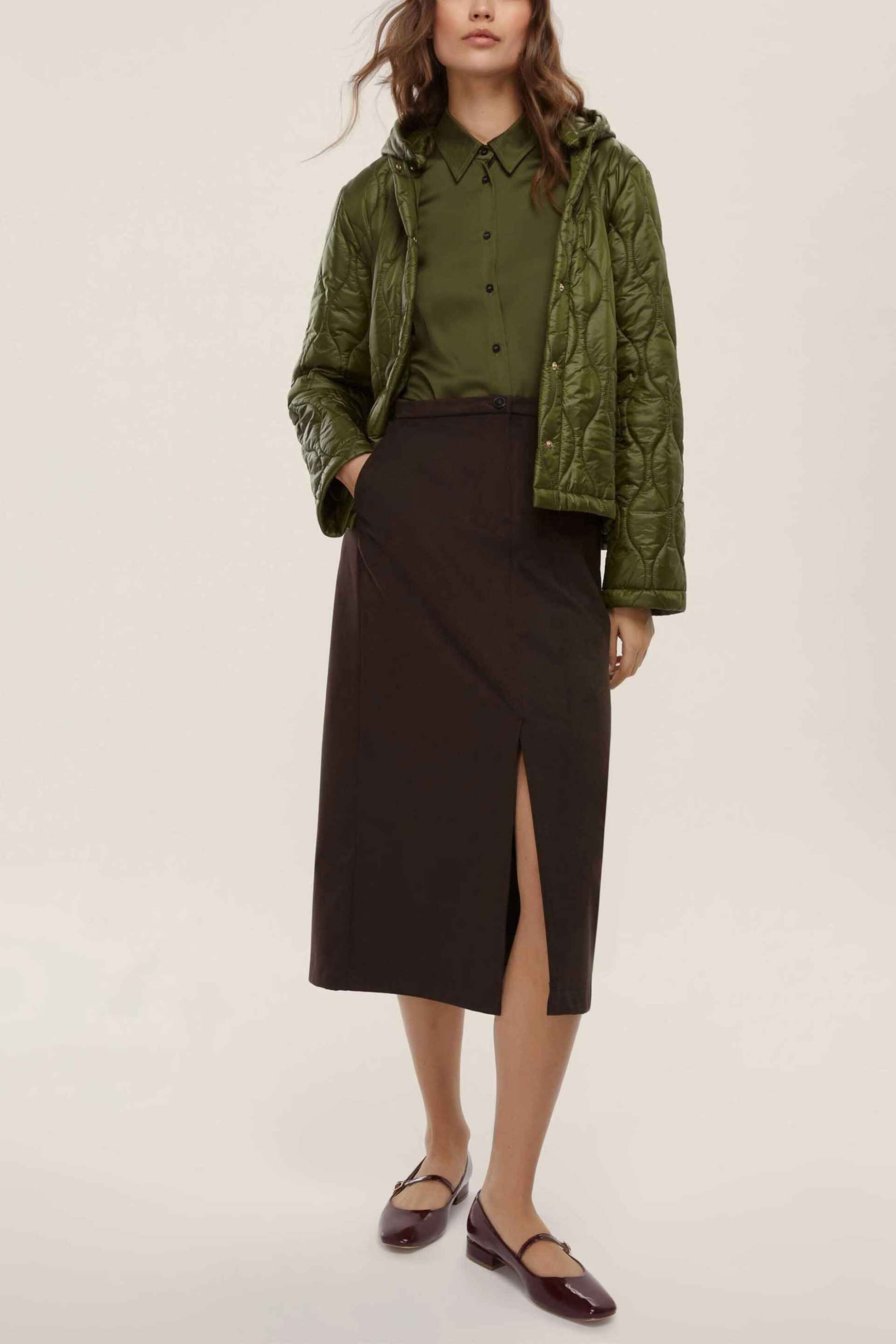 EMME Emme by Marella γυναικείο μπουφάν καπιτονέ "Athos" - 2525486031200 Λαδί