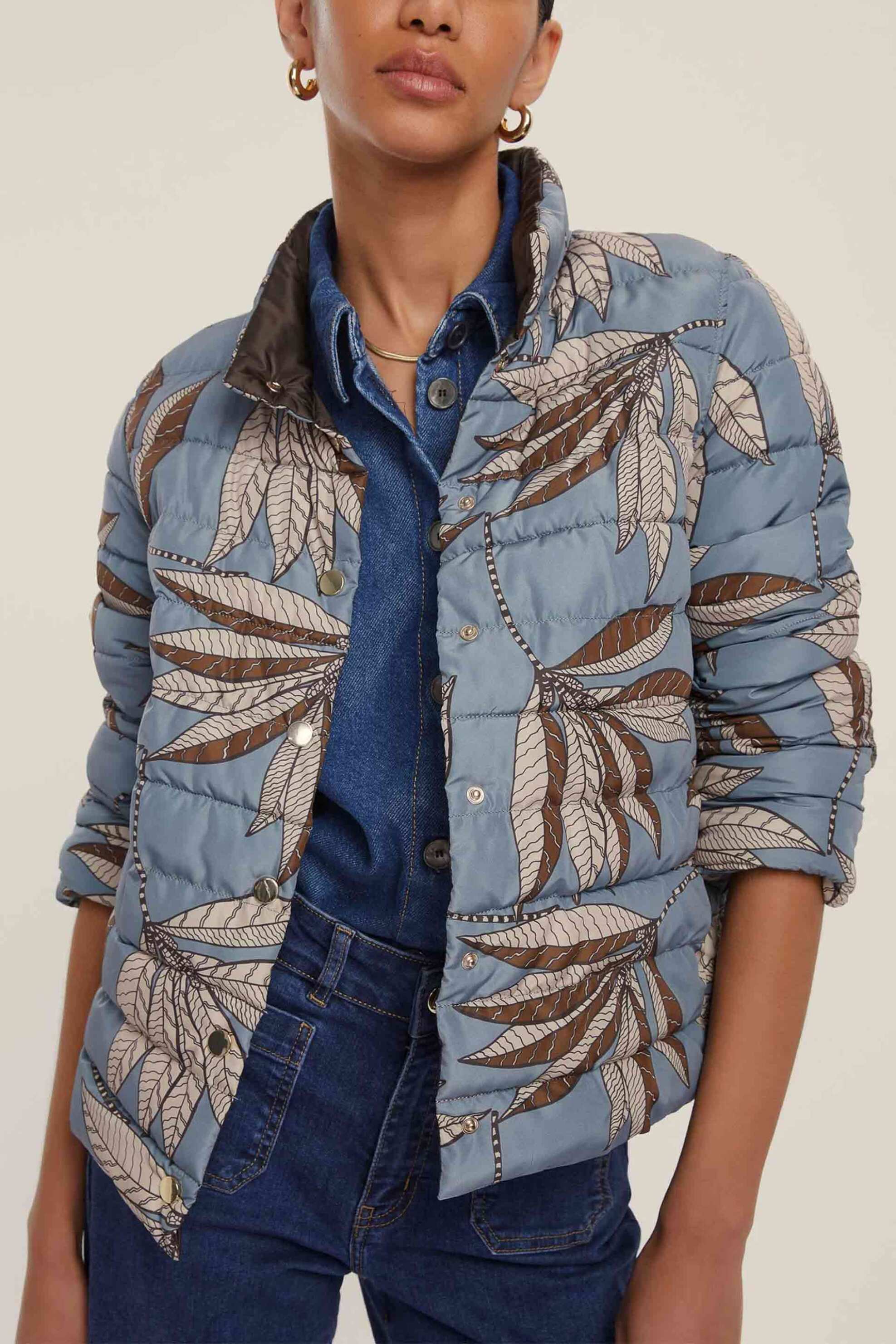 EMME Emme by Marella γυναικείο μπουφάν καπιτονέ διπλής όψης "Rampa" - 2525486081200 Γαλάζιο