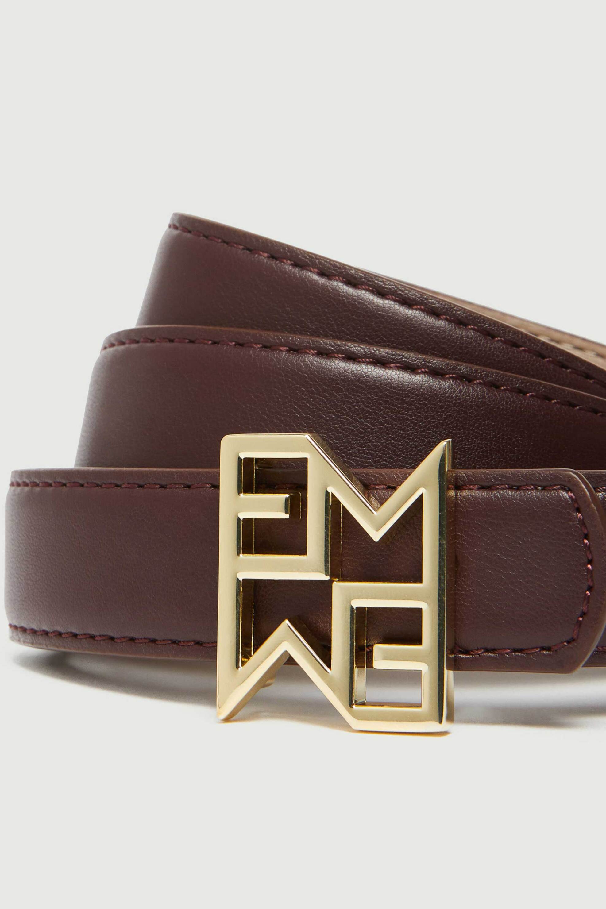 Emme by Marella γυναικεία ζώνη με μεταλλικό λογότυπο "Marotta" - 2525506012200 Μπορντό φωτογραφία