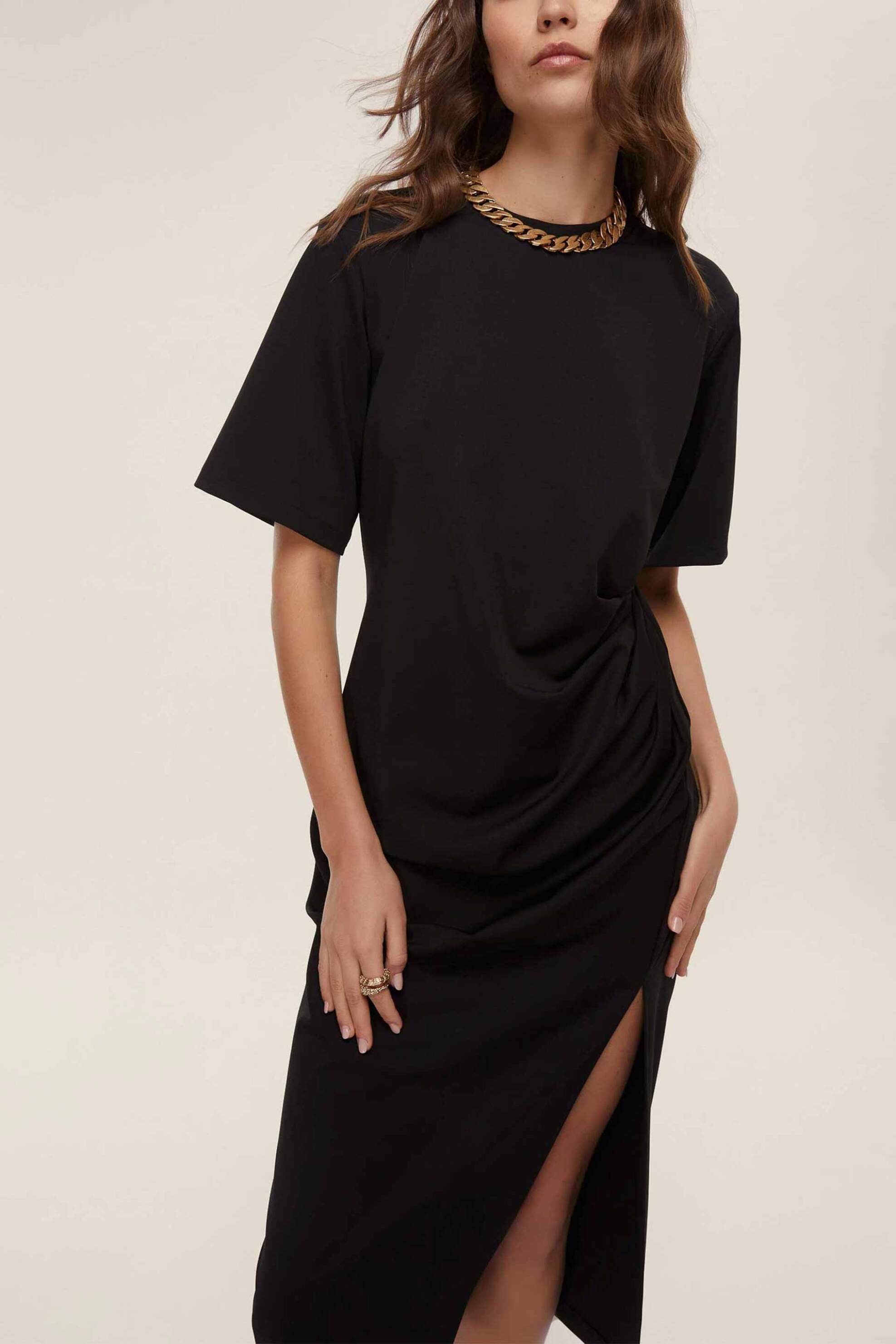 Emme by Marella γυναικείο midi φόρεμα με άνοιγμα μπροστά "Angela" - 2525626011200 Μαύρο φωτογραφία