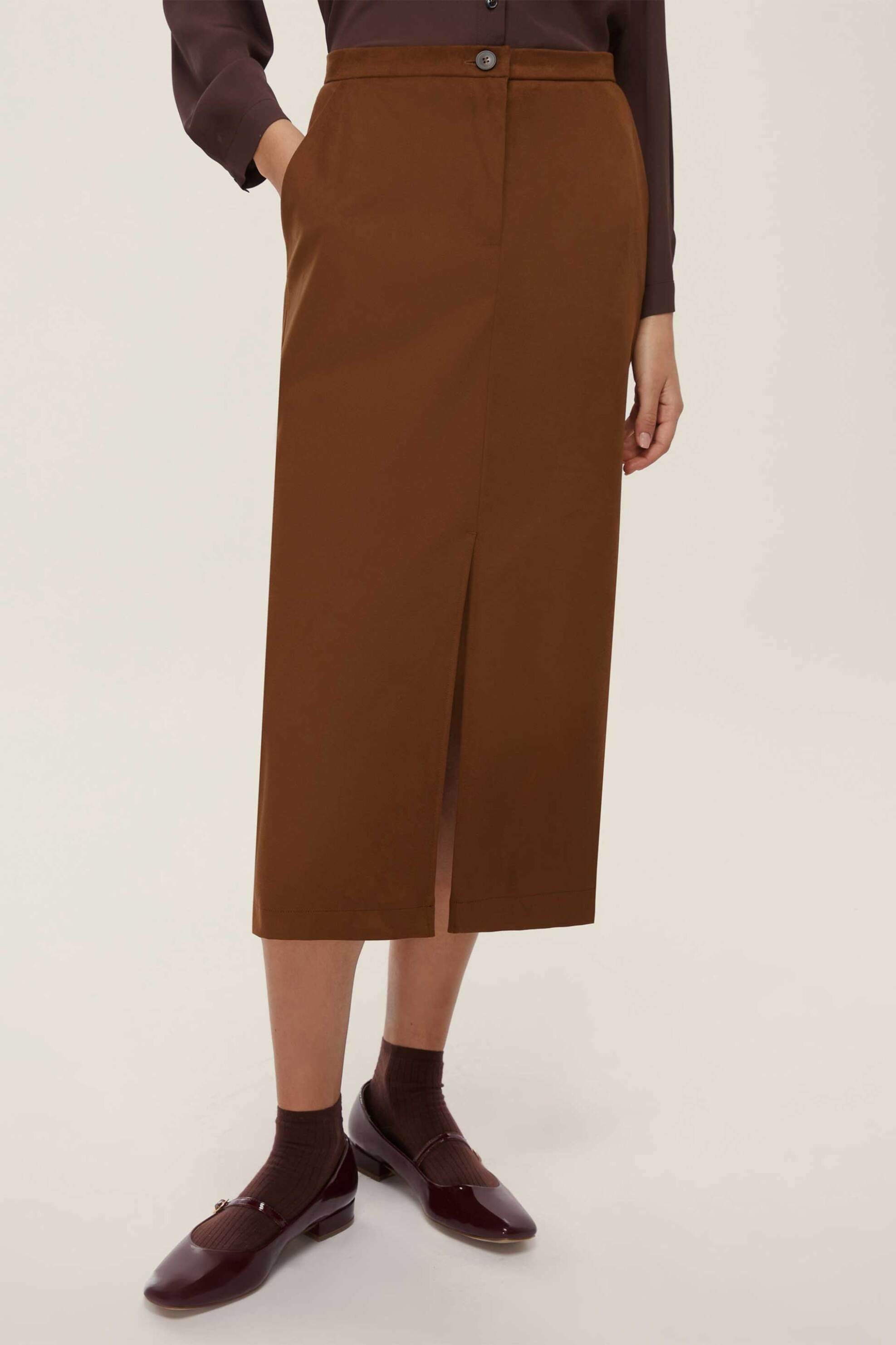 Emme by Marella γυναικεία φούστα pencil "Dritto" - 2525776011200 Καφέ Ανοιχτό φωτογραφία