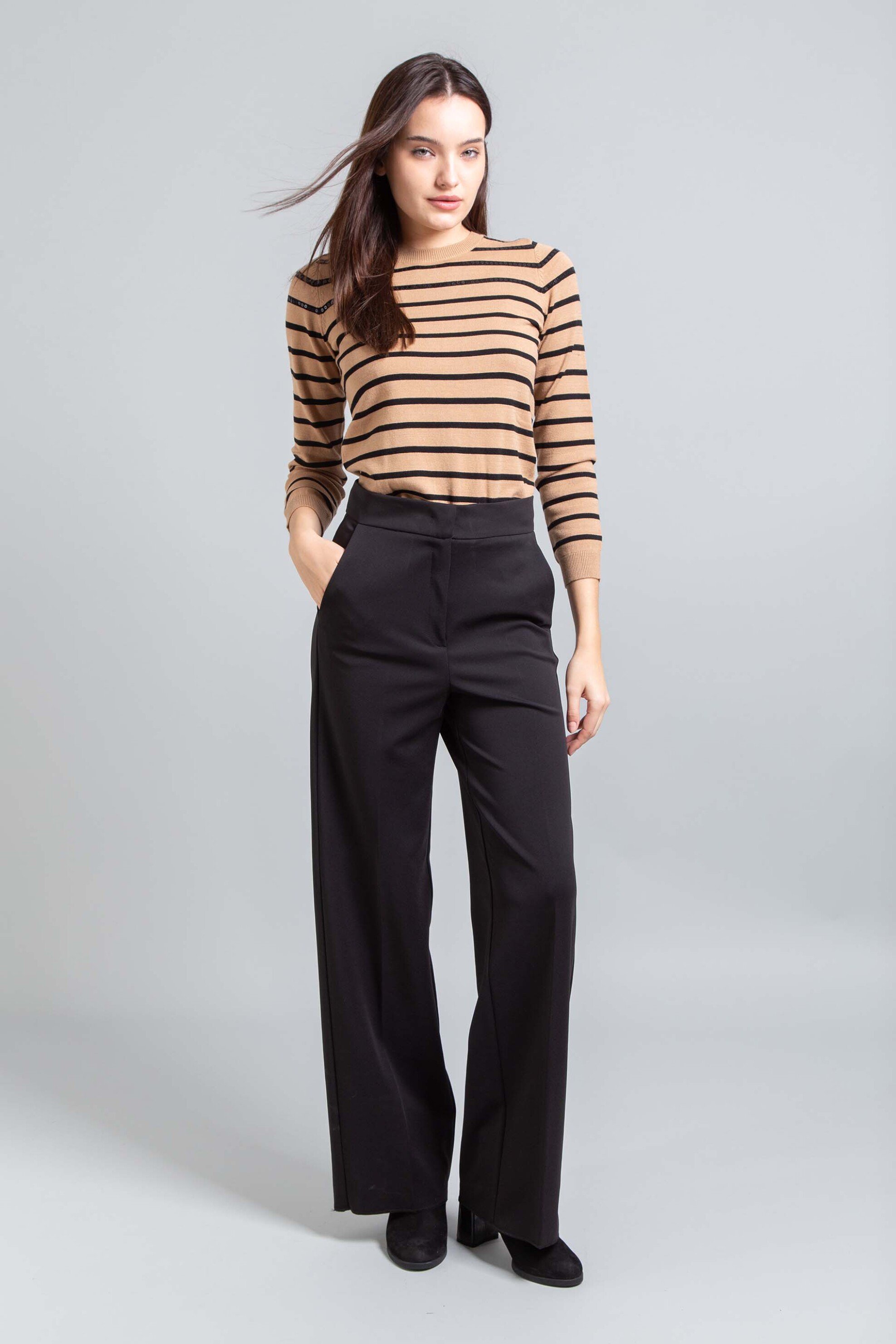 EMME Emme by Marella γυναικείο παντελόνι ψηλόμεσο "Editore" - 2525786051200 Μαύρο