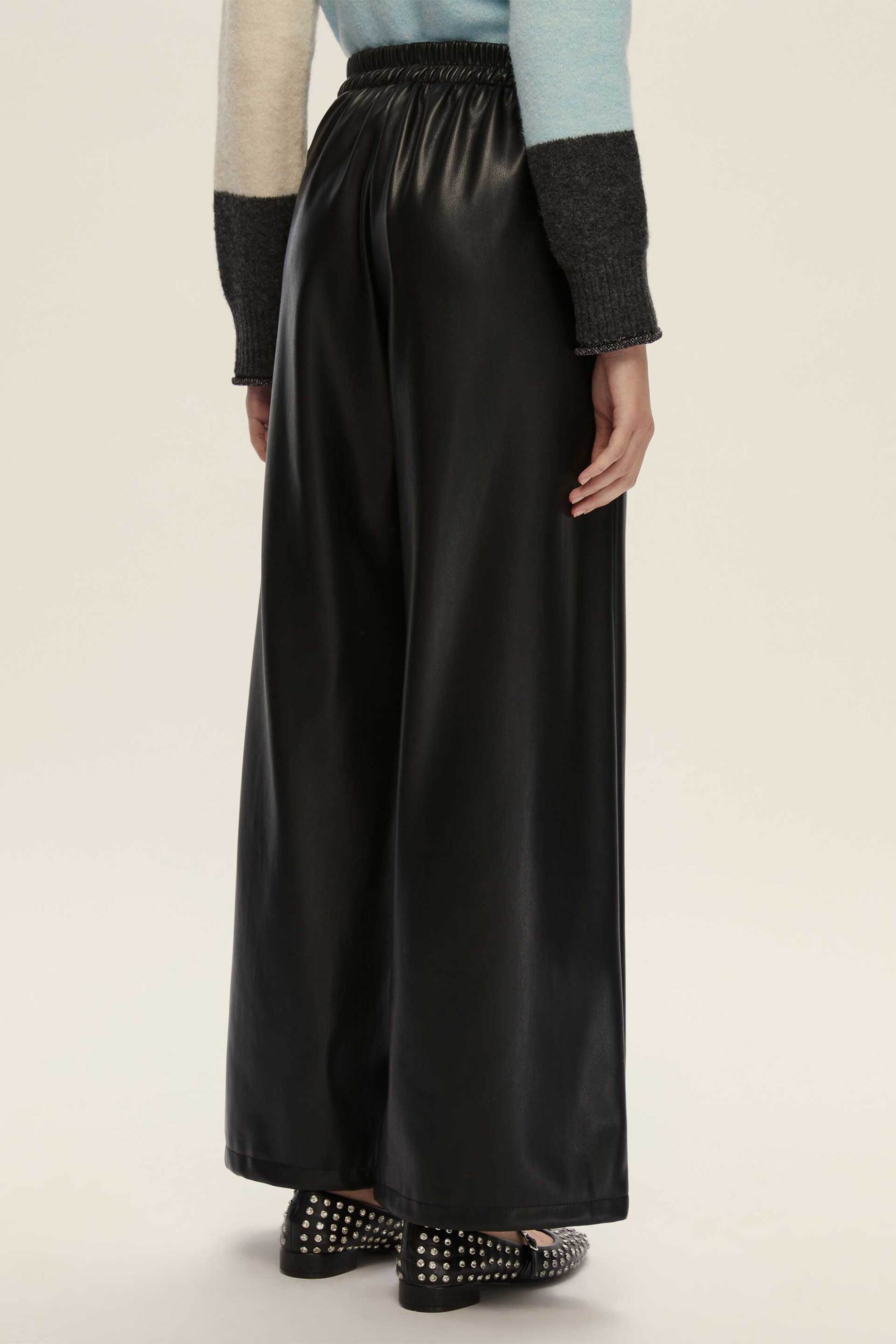 EMME Emme by Marella γυναικείο παντελόνι από faux δέρμα "Anello" - 2525786062200 Μαύρο - 3