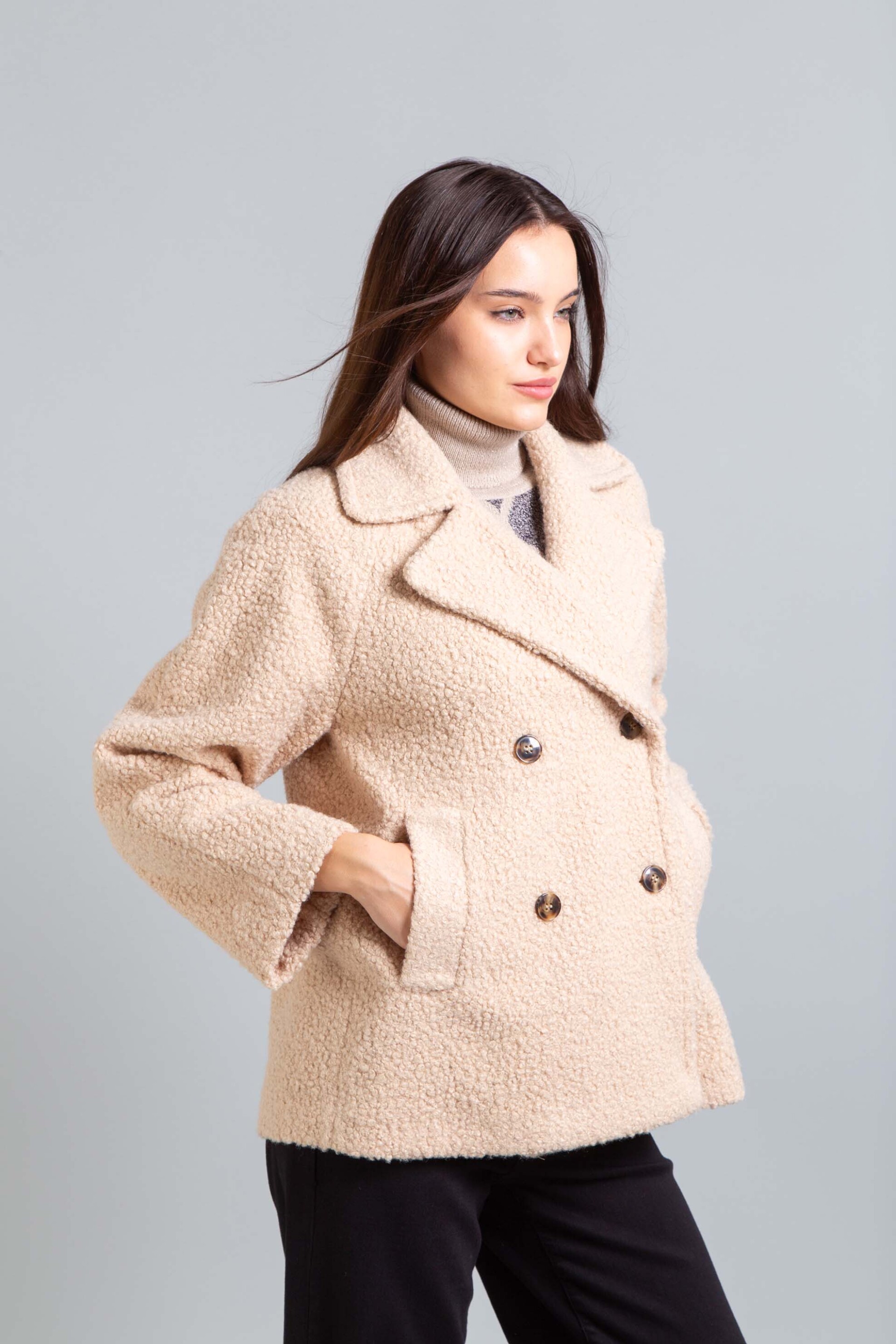 Emme by Marella γυναικείο jacket μπουκλέ "Accorto" - 2525906061200 Εκρού φωτογραφία