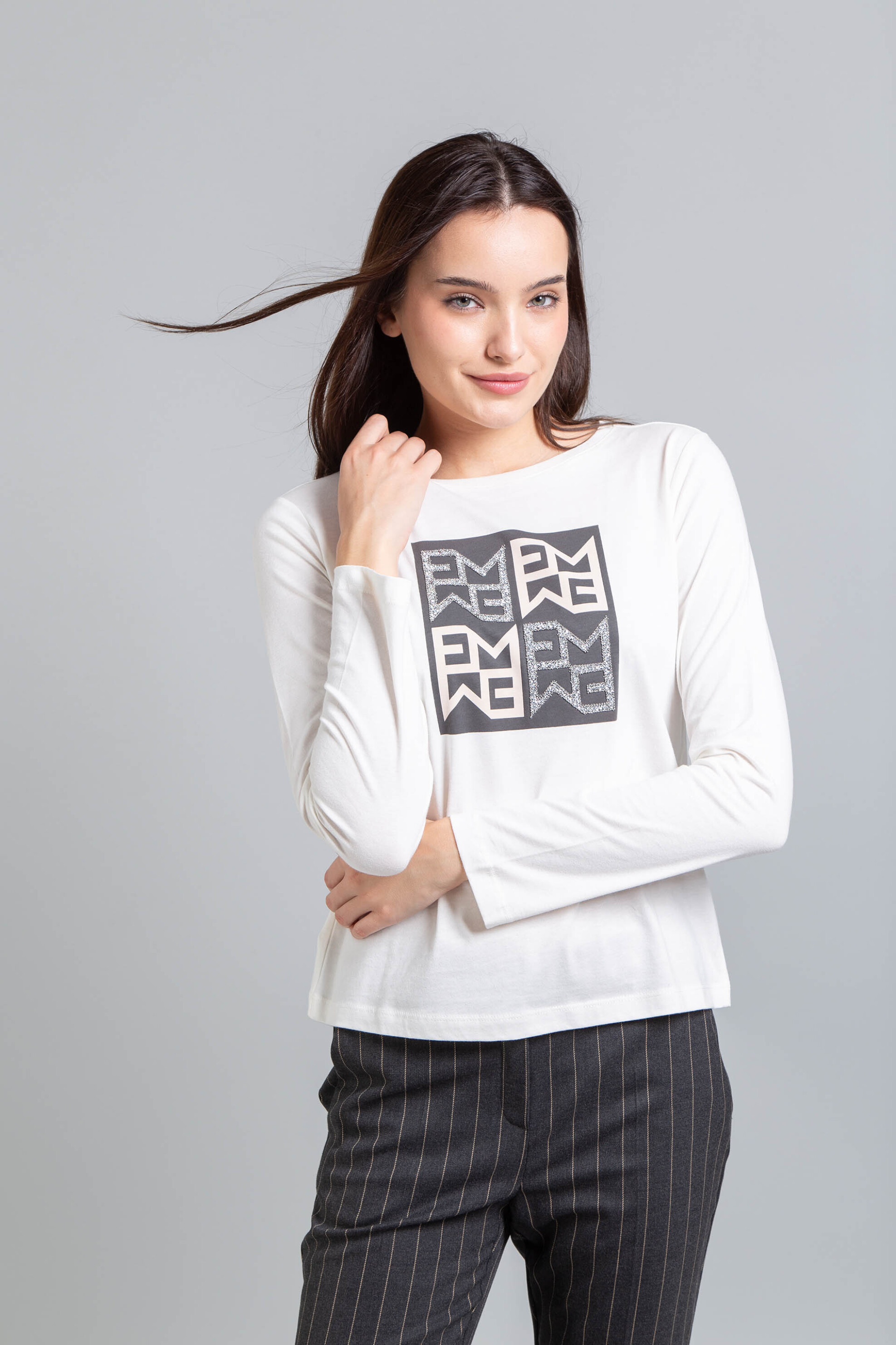 Emme by Marella γυναικεία μπλούζα με λογότυπο "Yeti" - 2525976012200 Γκρι