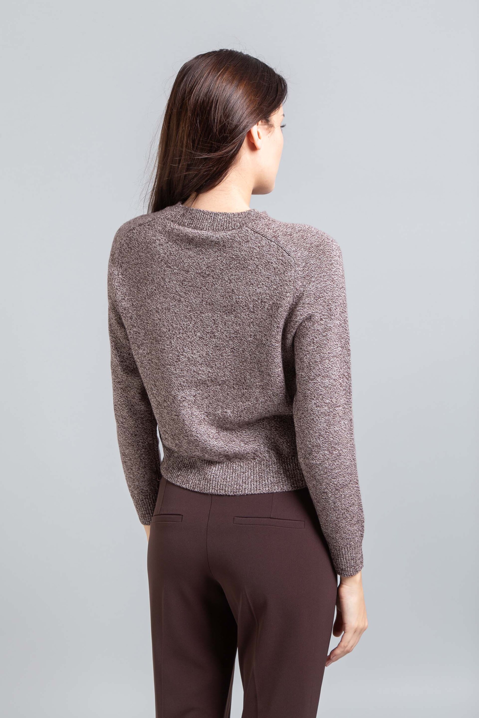 Emme by Marella γυναικεία πλεκτή μπλούζα με ρόμβο στην πλέξη - 2525366062200 Καφέ Σκούρο φωτογραφία