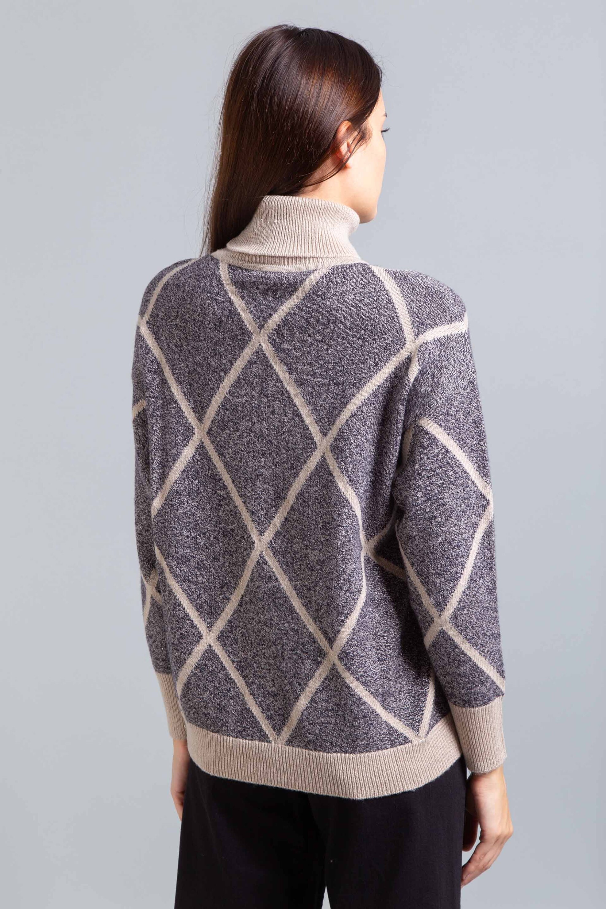 Emme by Marella γυναικεία πλεκτή μπλούζα με γεωμετρικό σχέδιο - 2525366072200 Μπλε Σκούρο φωτογραφία