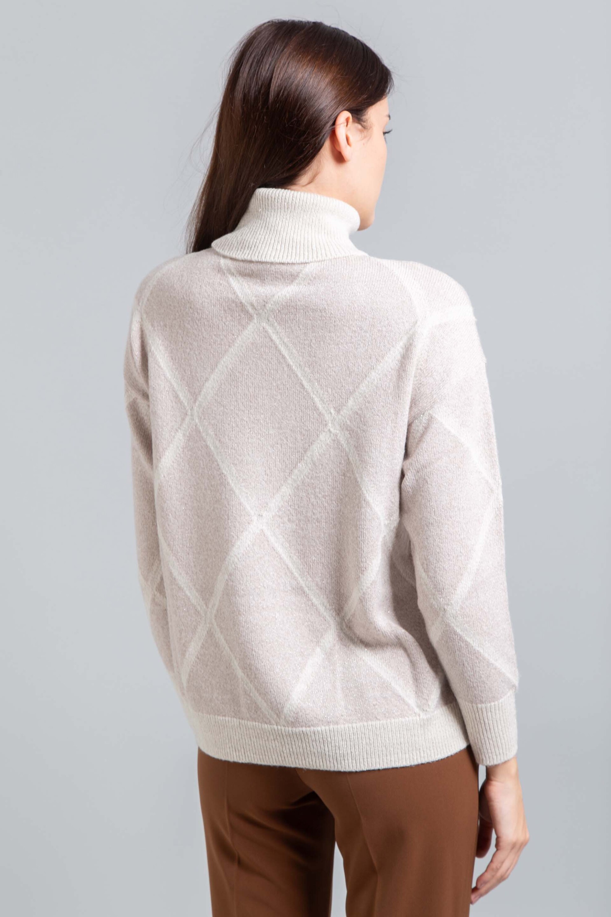 Emme by Marella γυναικεία πλεκτή μπλούζα με γεωμετρικό σχέδιο - 2525366072200 Εκρού φωτογραφία