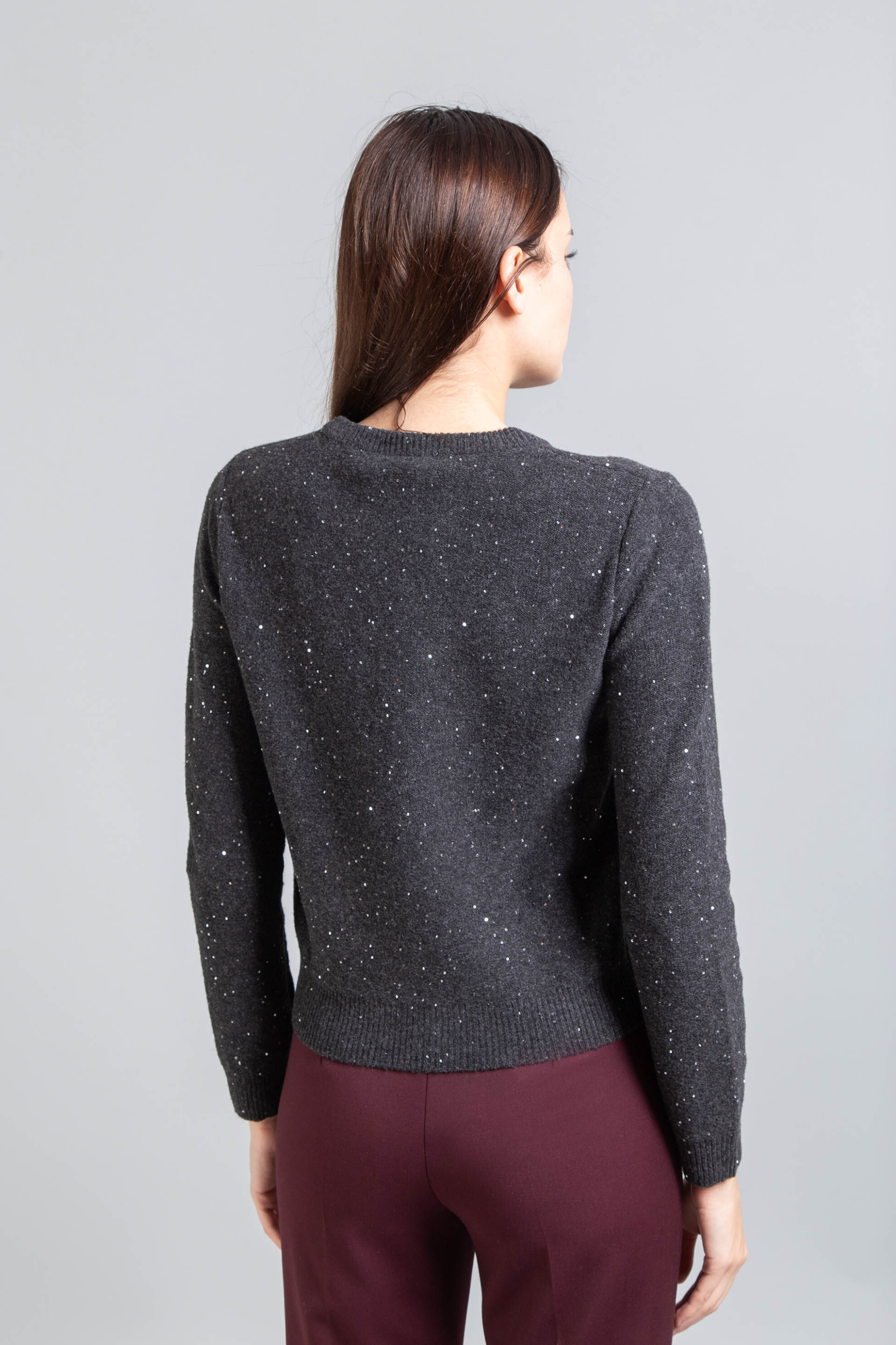 Emme by Marella γυναικεία πλεκτή μπλούζα με παγιέτα - 2525366352200 Γκρι φωτογραφία