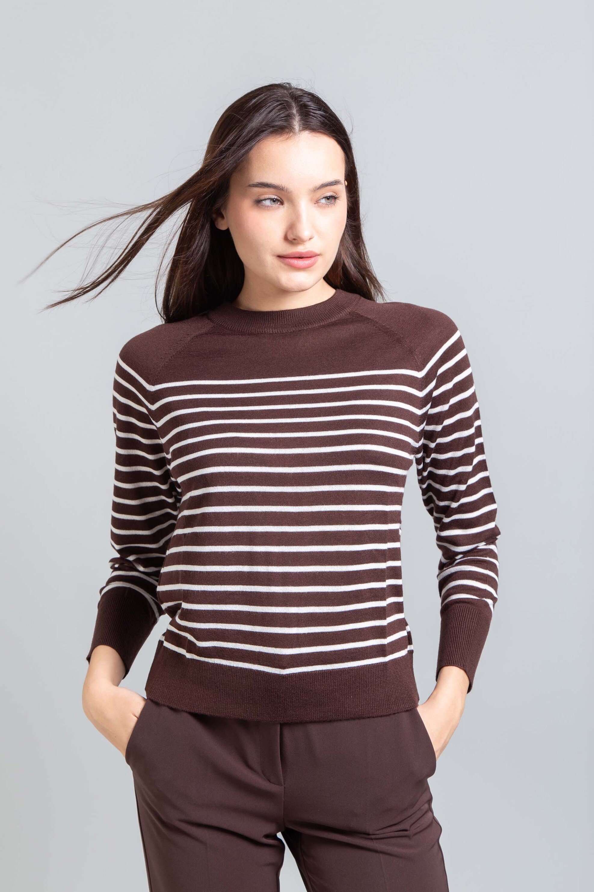 EMME Emme by Marella γυναικεία πλεκτή μπλούζα - 2525366372200 Καφέ Σκούρο