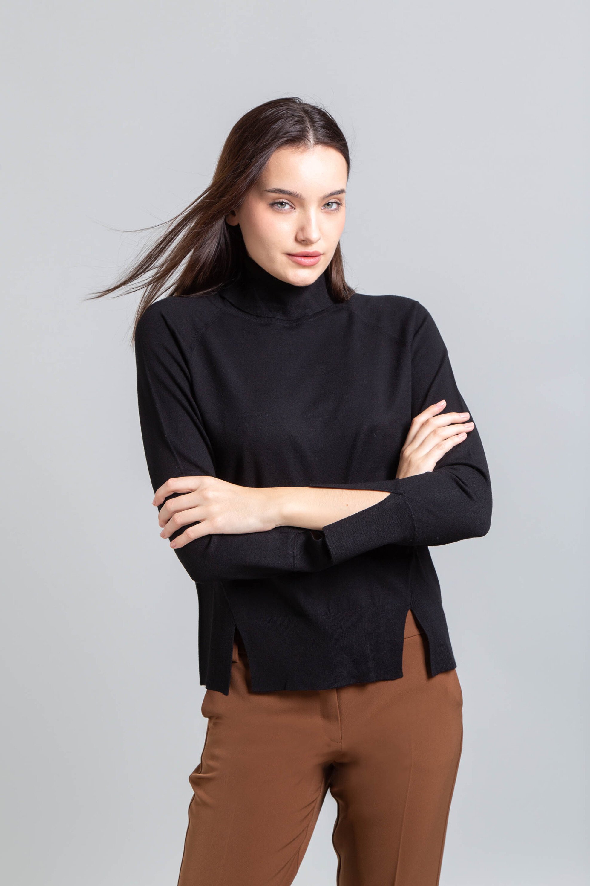 EMME Emme by Marella γυναικεία πλεκτή μπλούζα ζιβάγκο - 2525366132200 Μαύρο