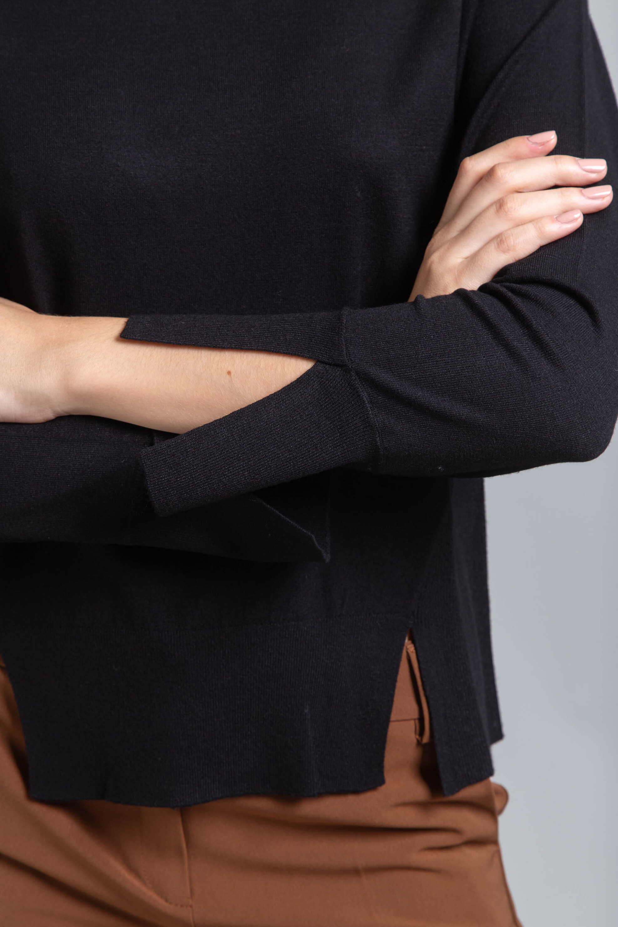 Emme by Marella γυναικεία πλεκτή μπλούζα ζιβάγκο - 2525366132200 Μαύρο φωτογραφία