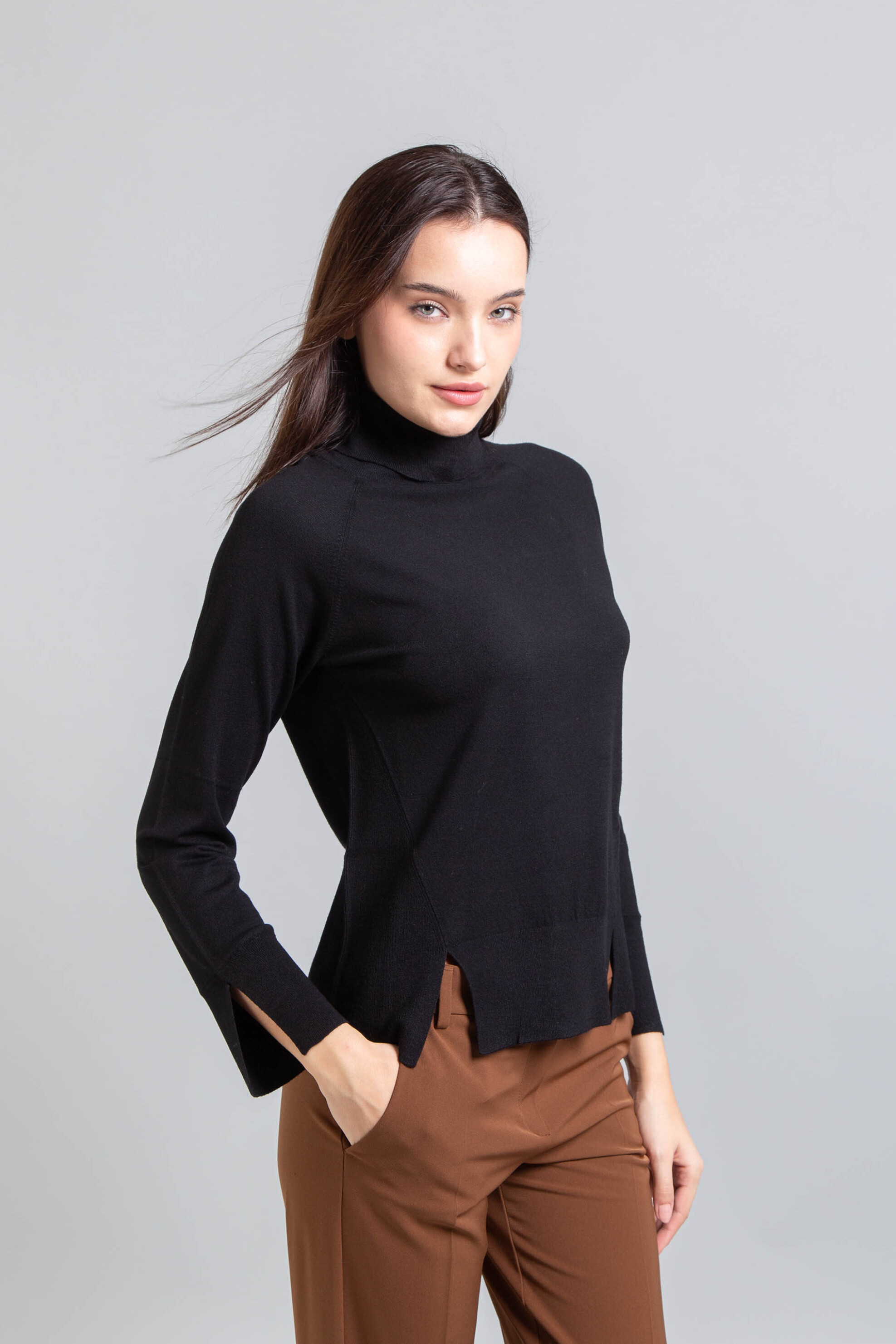 Emme by Marella γυναικεία πλεκτή μπλούζα ζιβάγκο - 2525366132200 Μαύρο φωτογραφία