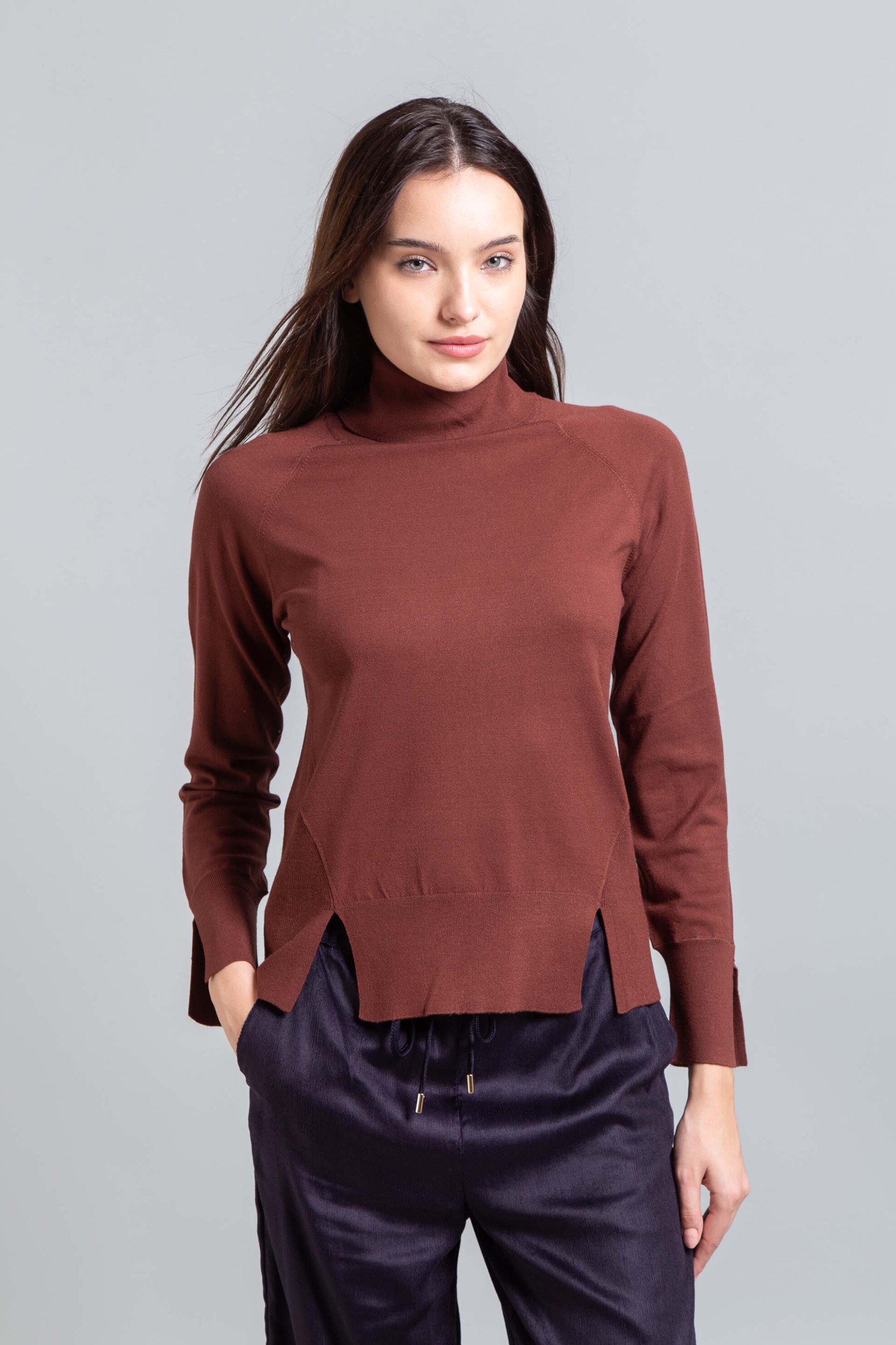 EMME Emme by Marella γυναικεία πλεκτή μπλούζα ζιβάγκο - 2525366132200 Μπορντό