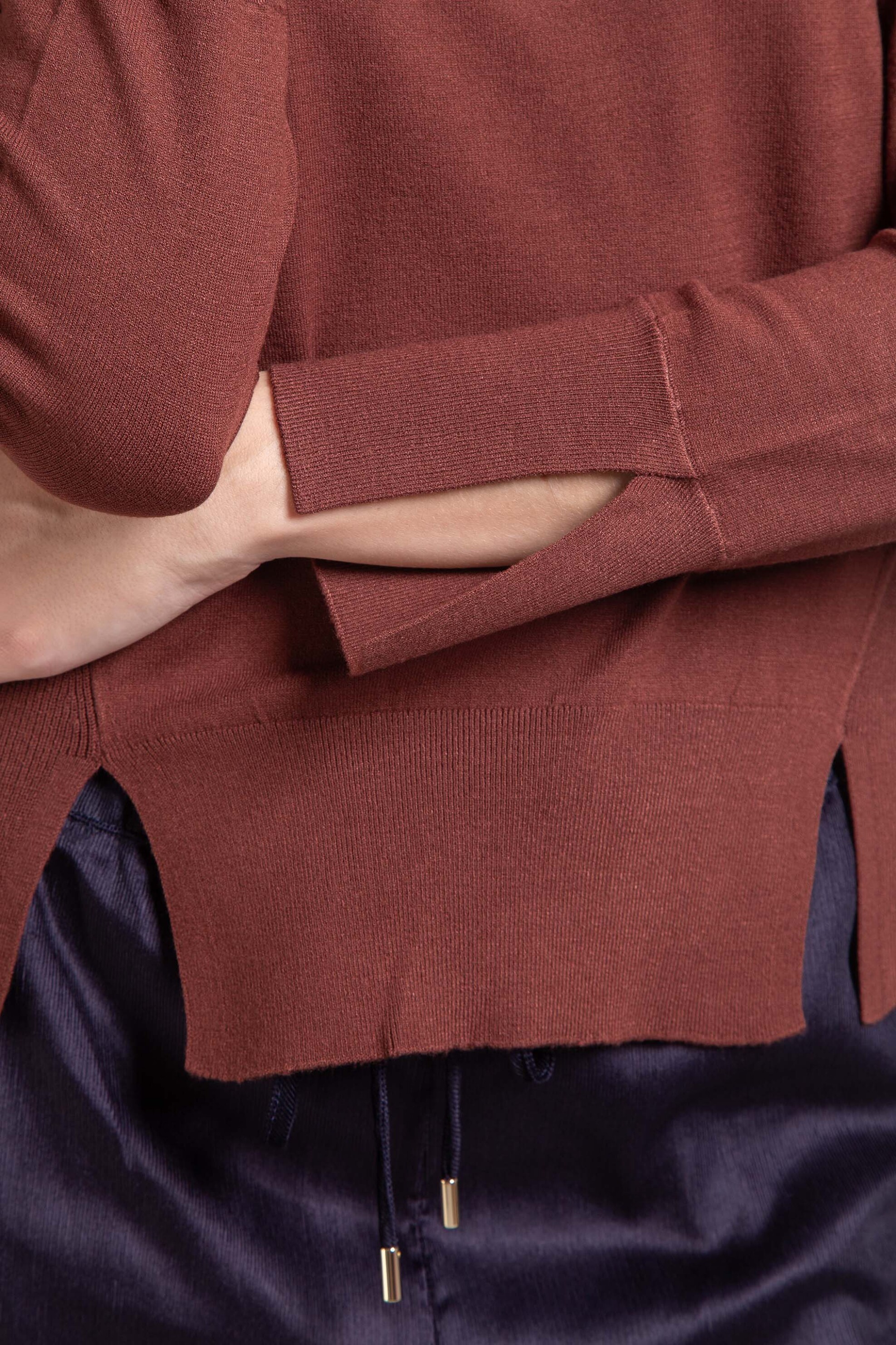 Emme by Marella γυναικεία πλεκτή μπλούζα ζιβάγκο - 2525366132200 Μπορντό φωτογραφία