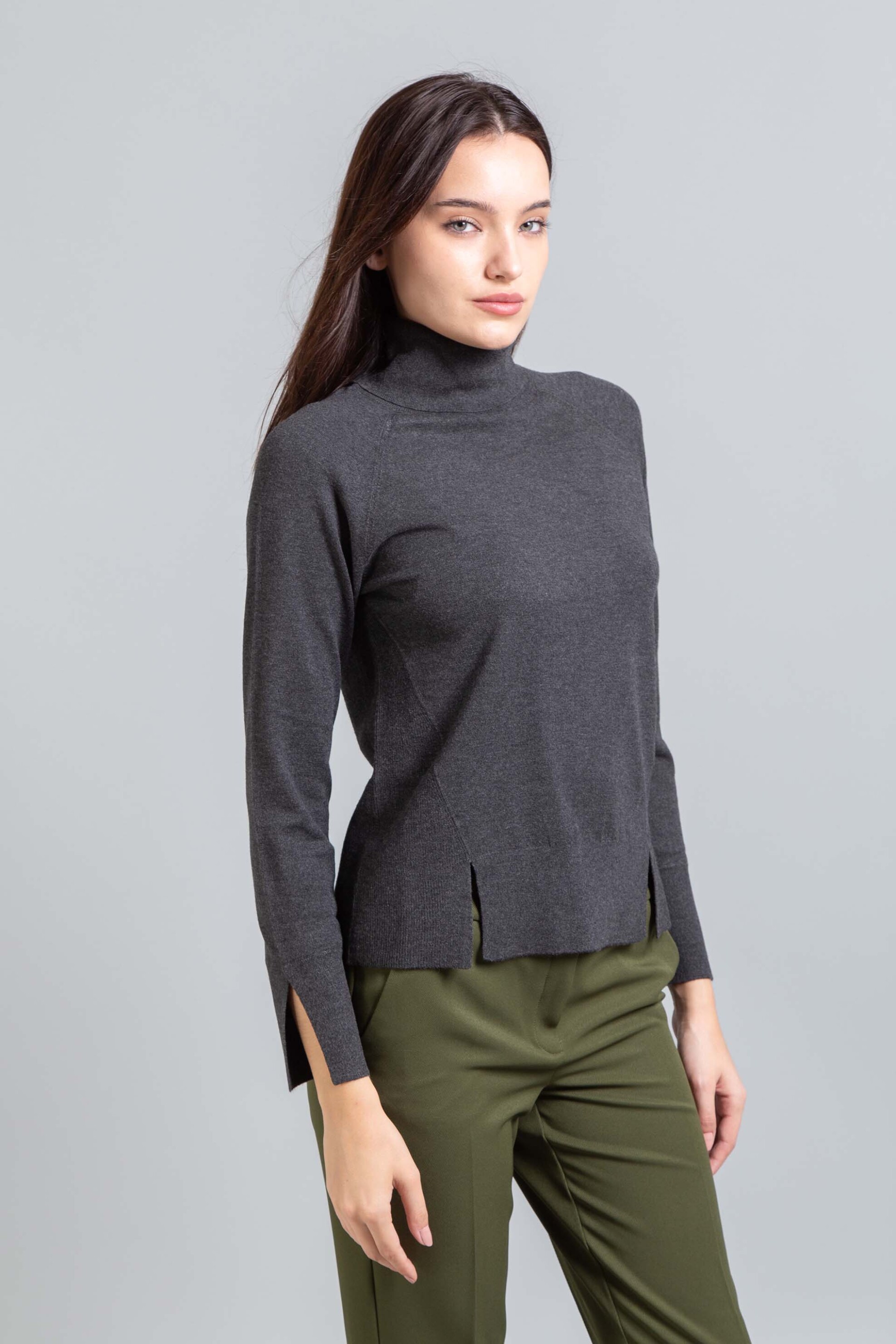 Emme by Marella γυναικεία πλεκτή μπλούζα ζιβάγκο - 2525366132200 Γκρι φωτογραφία