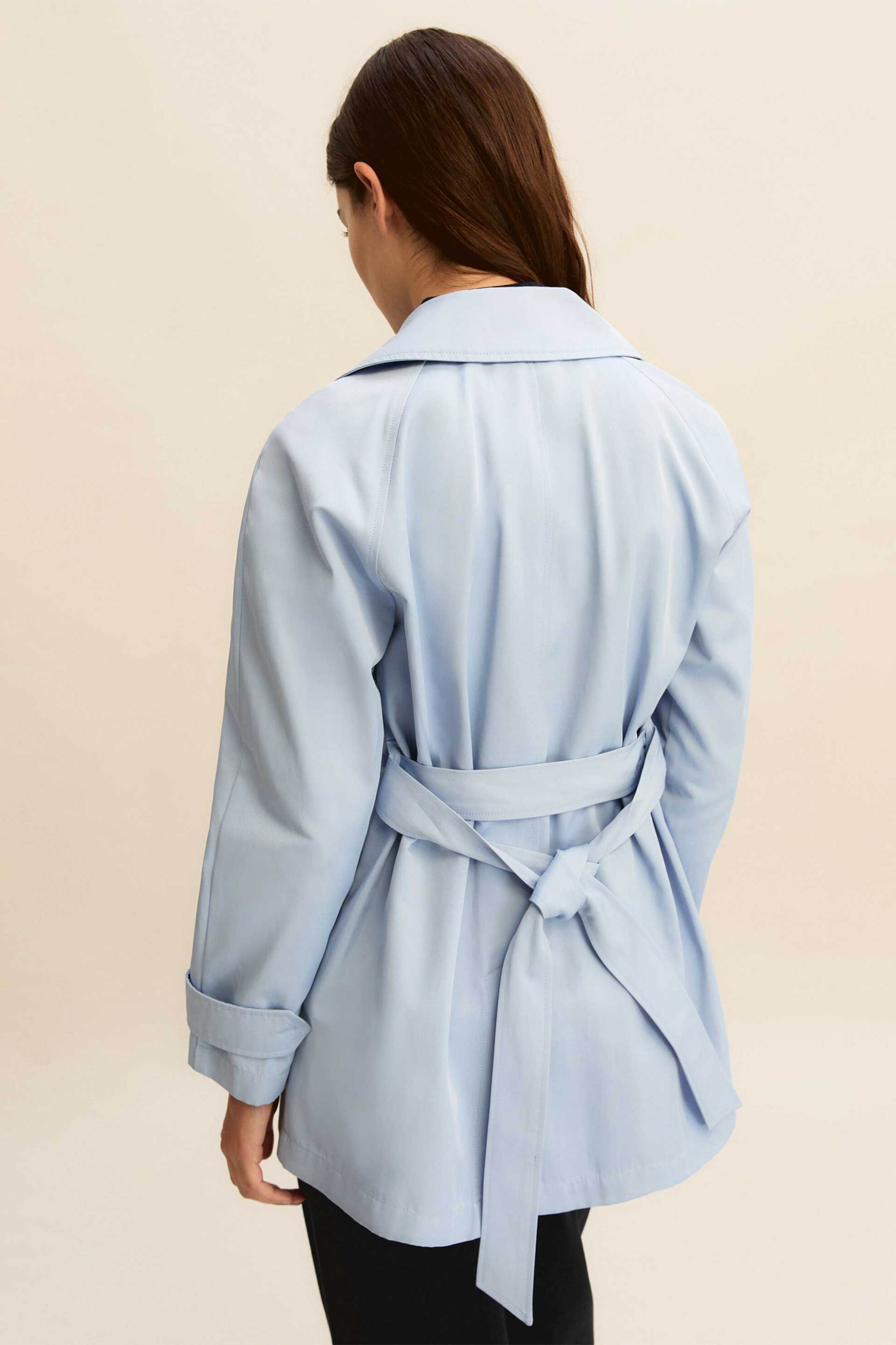 Emme by Marella γυναικεία κοντή καπαρντίνα με ζώνη "Emmsottile" - 2615021121 Μπλε Ανοιχτό φωτογραφία