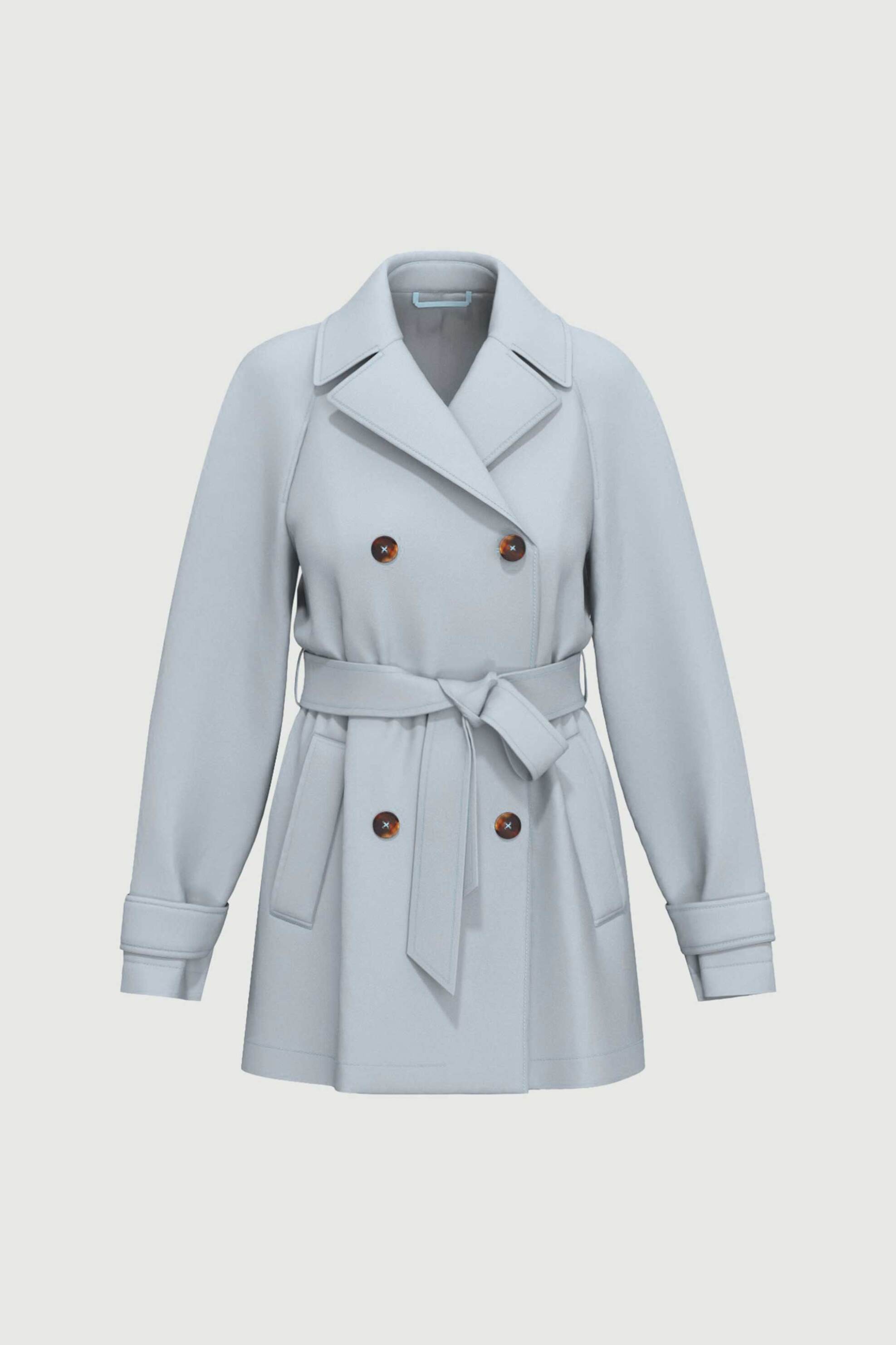 Emme by Marella γυναικεία κοντή καπαρντίνα με ζώνη "Emmsottile" - 2615021121 Μπλε Ανοιχτό φωτογραφία