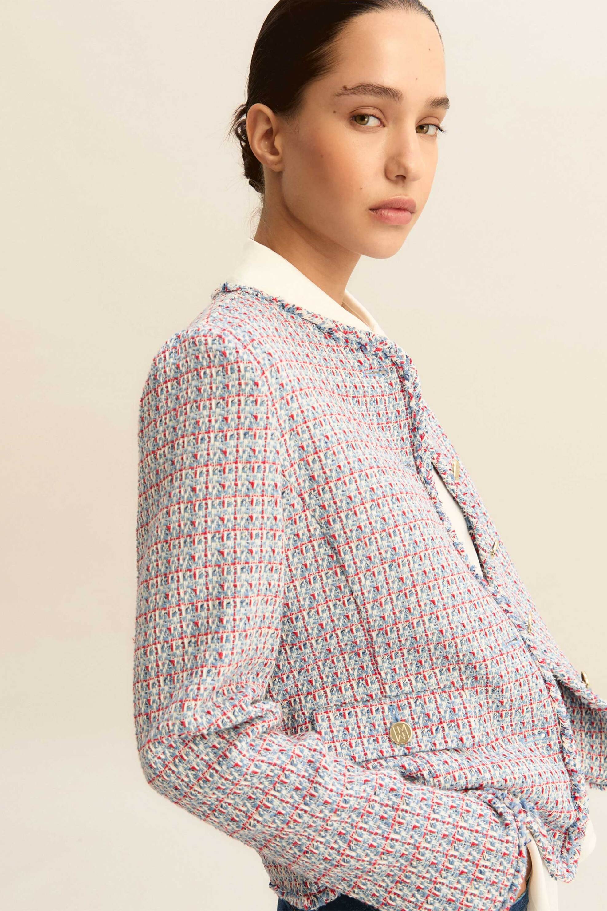 Emme by Marella γυναικείο σακάκι tweed - 2615041081 Μπλε Ανοιχτό φωτογραφία