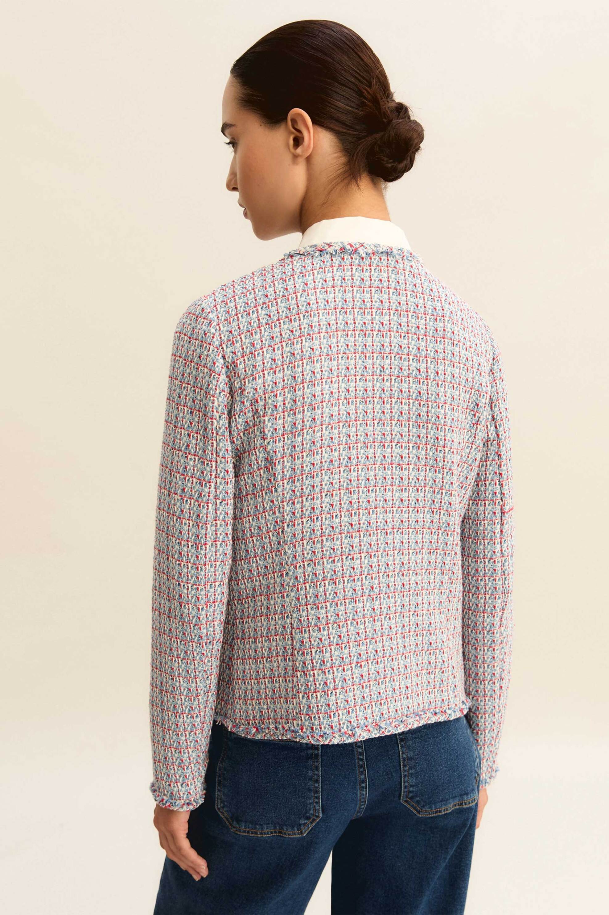 Emme By Marella Γυναικείο Σακάκι Tweed - 2615041081 Μπλε Ανοιχτό