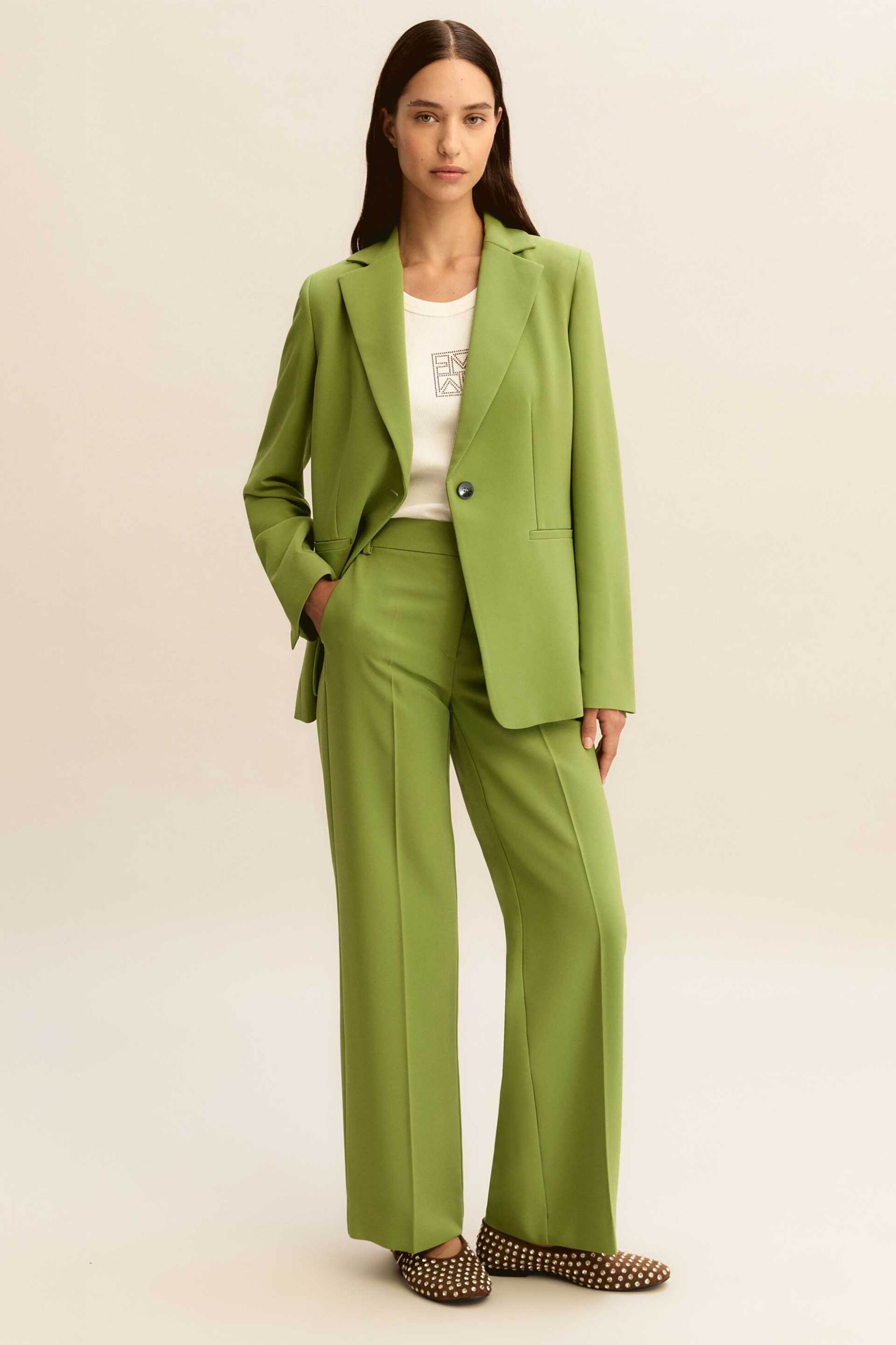 Emme by Marella γυναικείο σετ σακάκι με παντελόνι "Emmromana" - 2615091051 Πράσινο