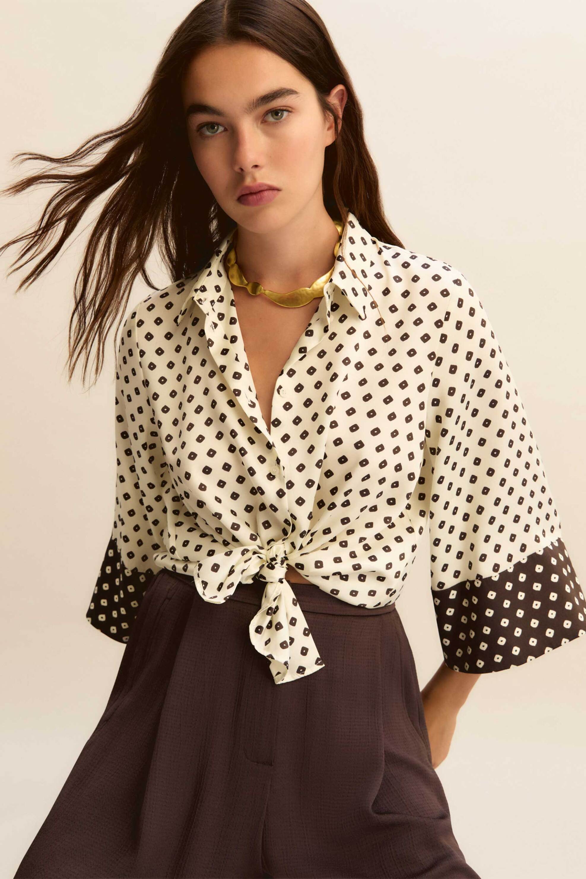 EMME Emme by Marella γυναικείο πουκάμισο με all-over print "Emmsevero" - 2615111241 Λευκό